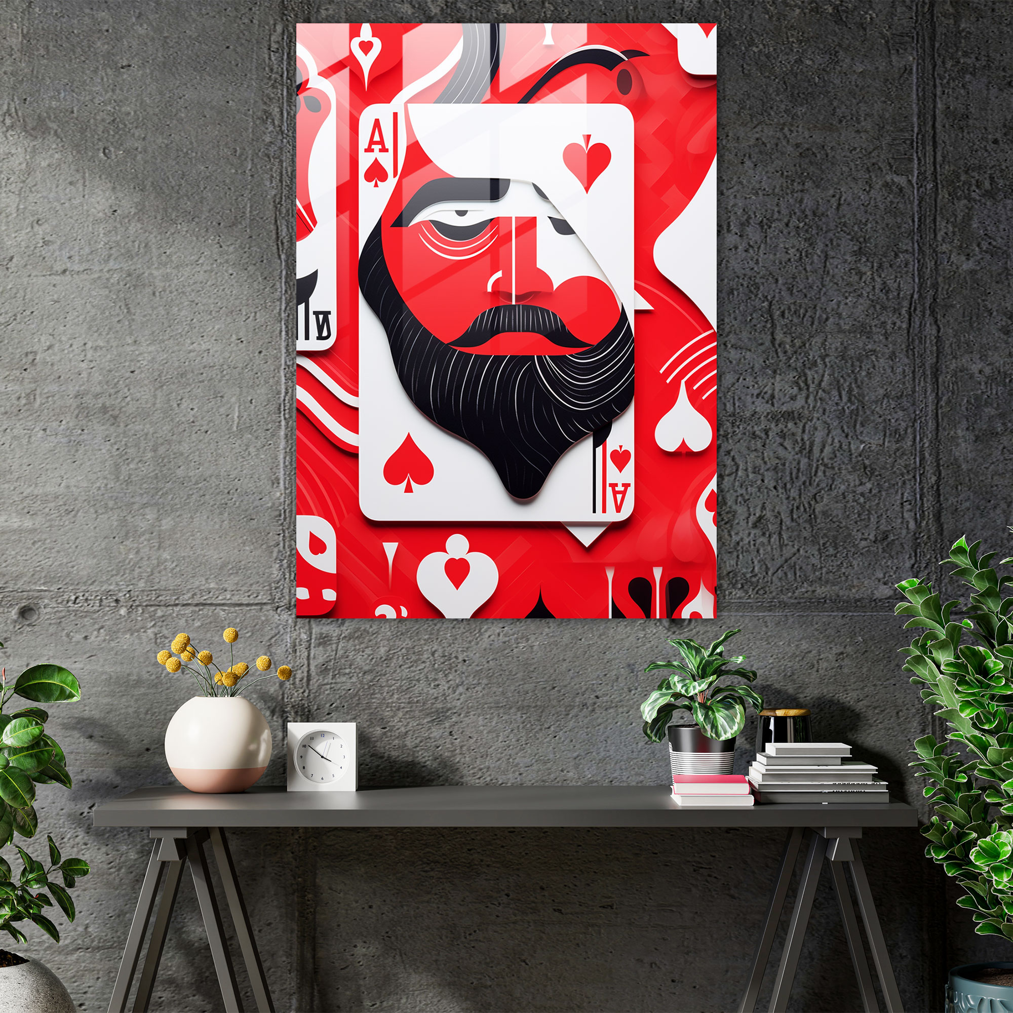 Glass Wall Art Playing Cards - Playing Cards, Oversized Playing Cards, Playing Cards, Vibrant Backdrop