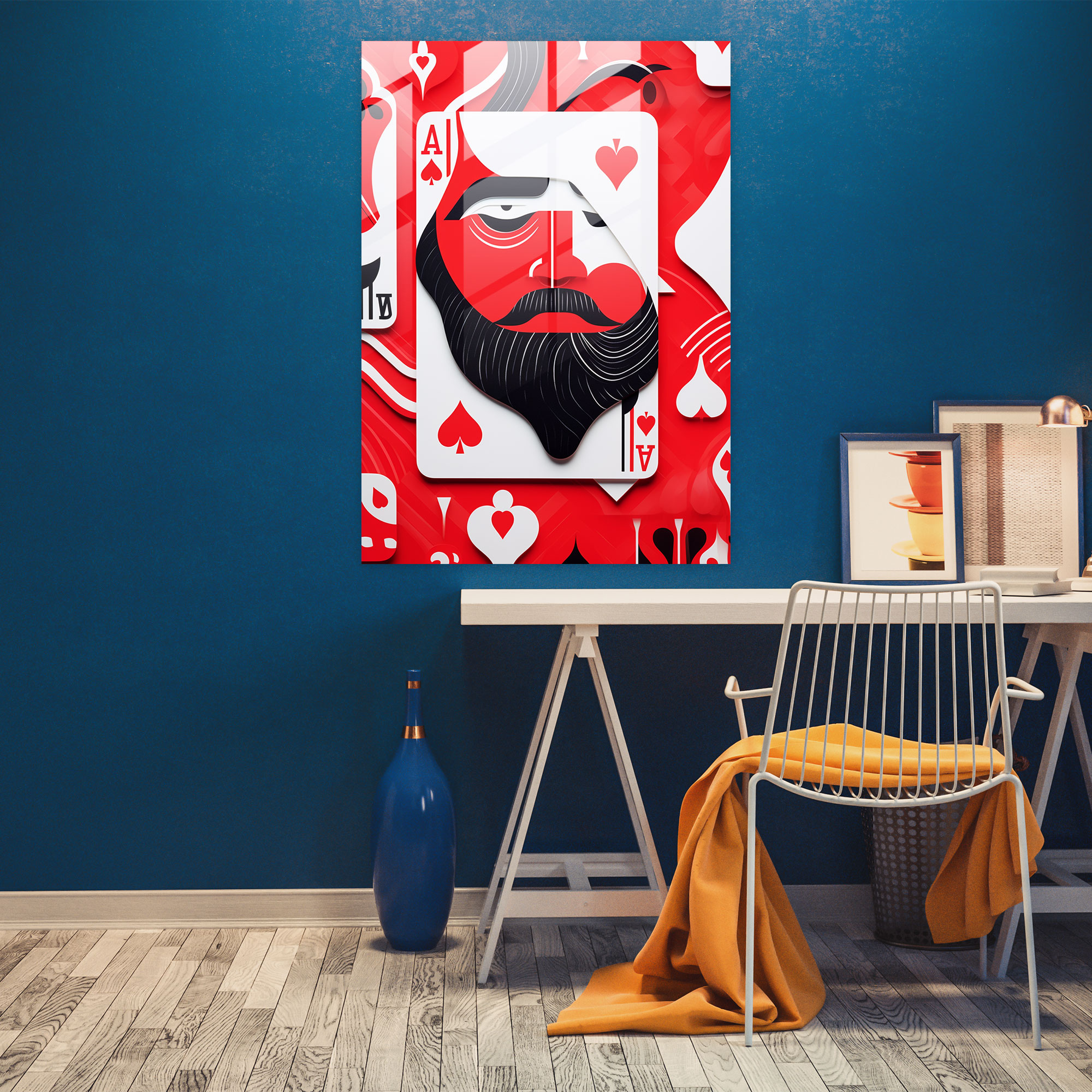 Glass Wall Art Playing Cards - Playing Cards, Oversized Playing Cards, Playing Cards, Vibrant Backdrop