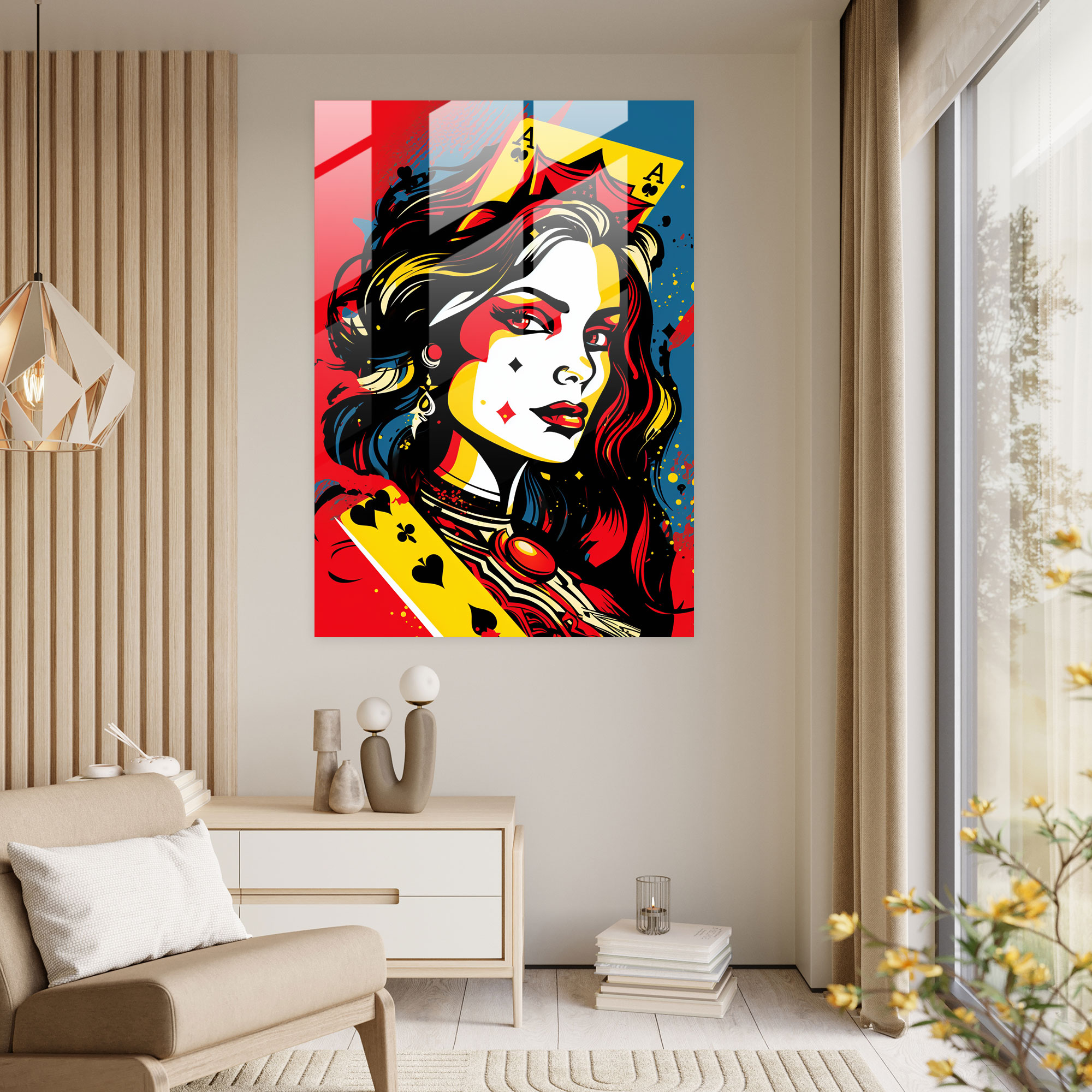 Playing Cards Home Decoration - Playing Cards, Modern Art, Glass Art, Glass Print