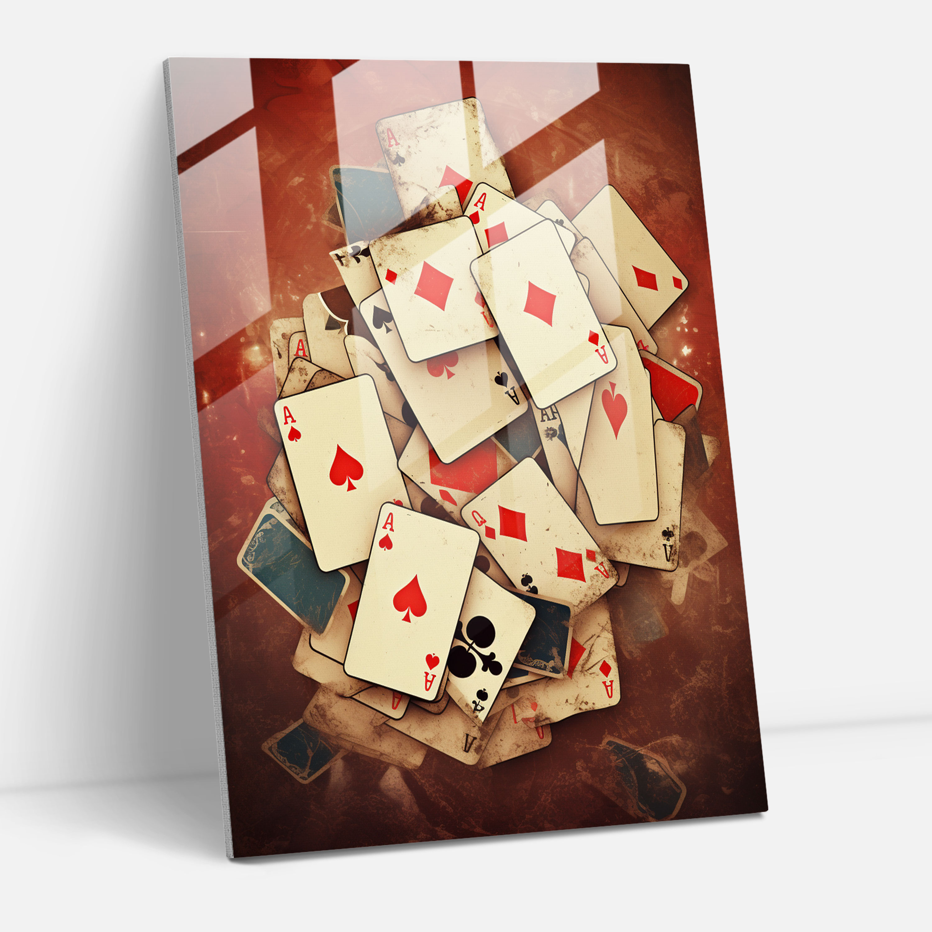 Playing Cards Glass Wall Art - Playing Cards, Glass Wall Art, Modern Art, Home Decoration