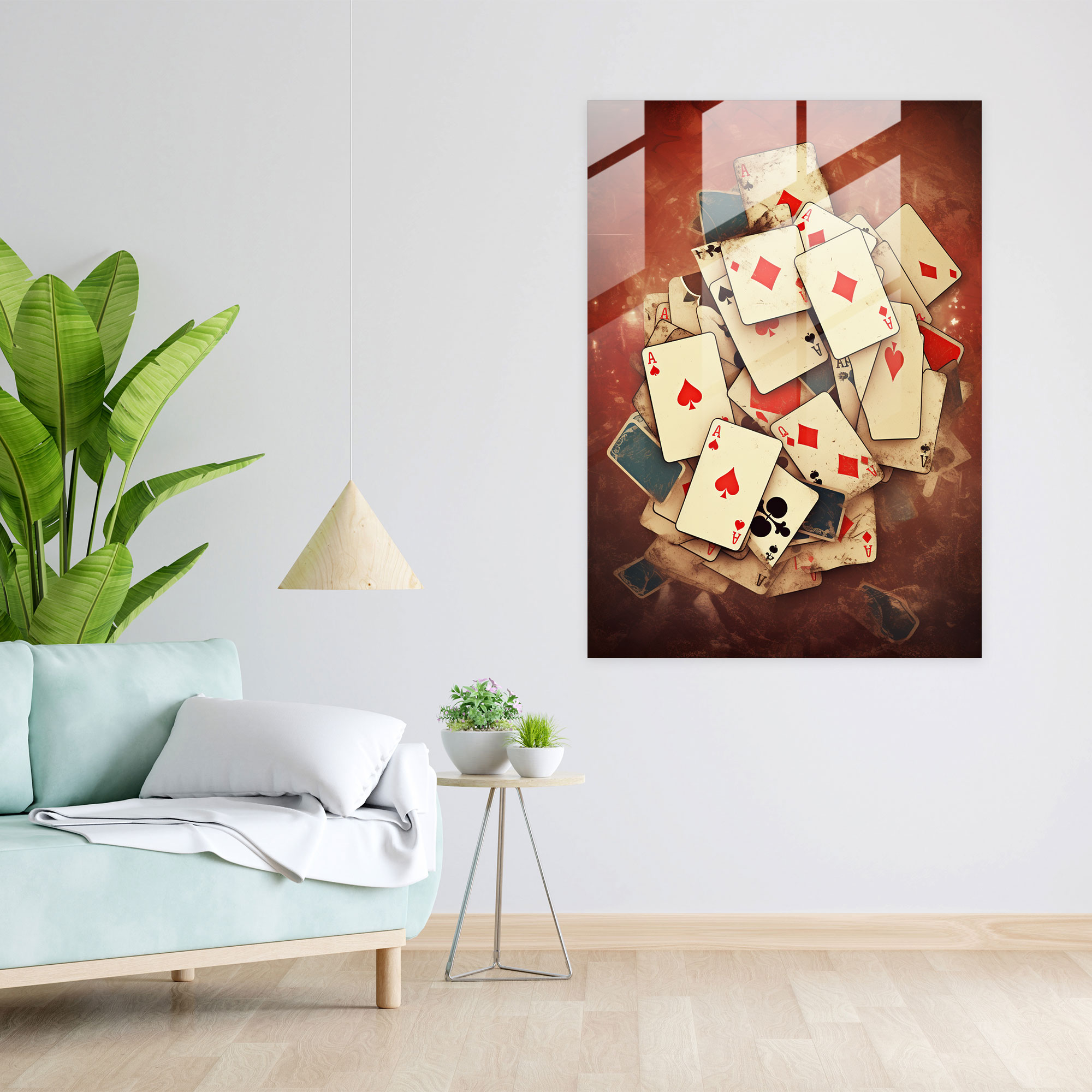 Playing Cards Glass Wall Art - Playing Cards, Glass Wall Art, Modern Art, Home Decoration