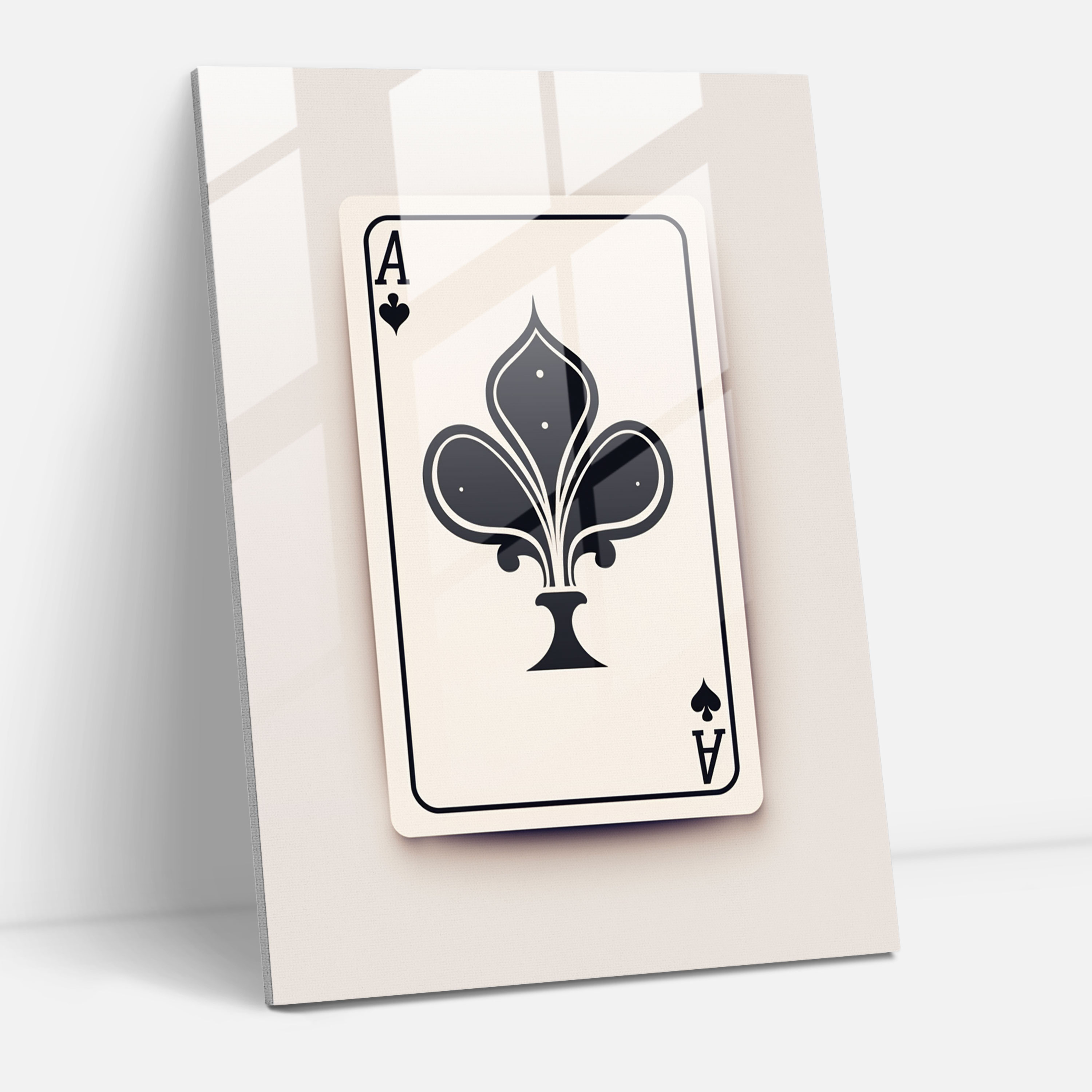 Minimalistic Playing Card Glass Print - Playing Cards, Glass Print, Glass Wall Art, Minimalistic Design