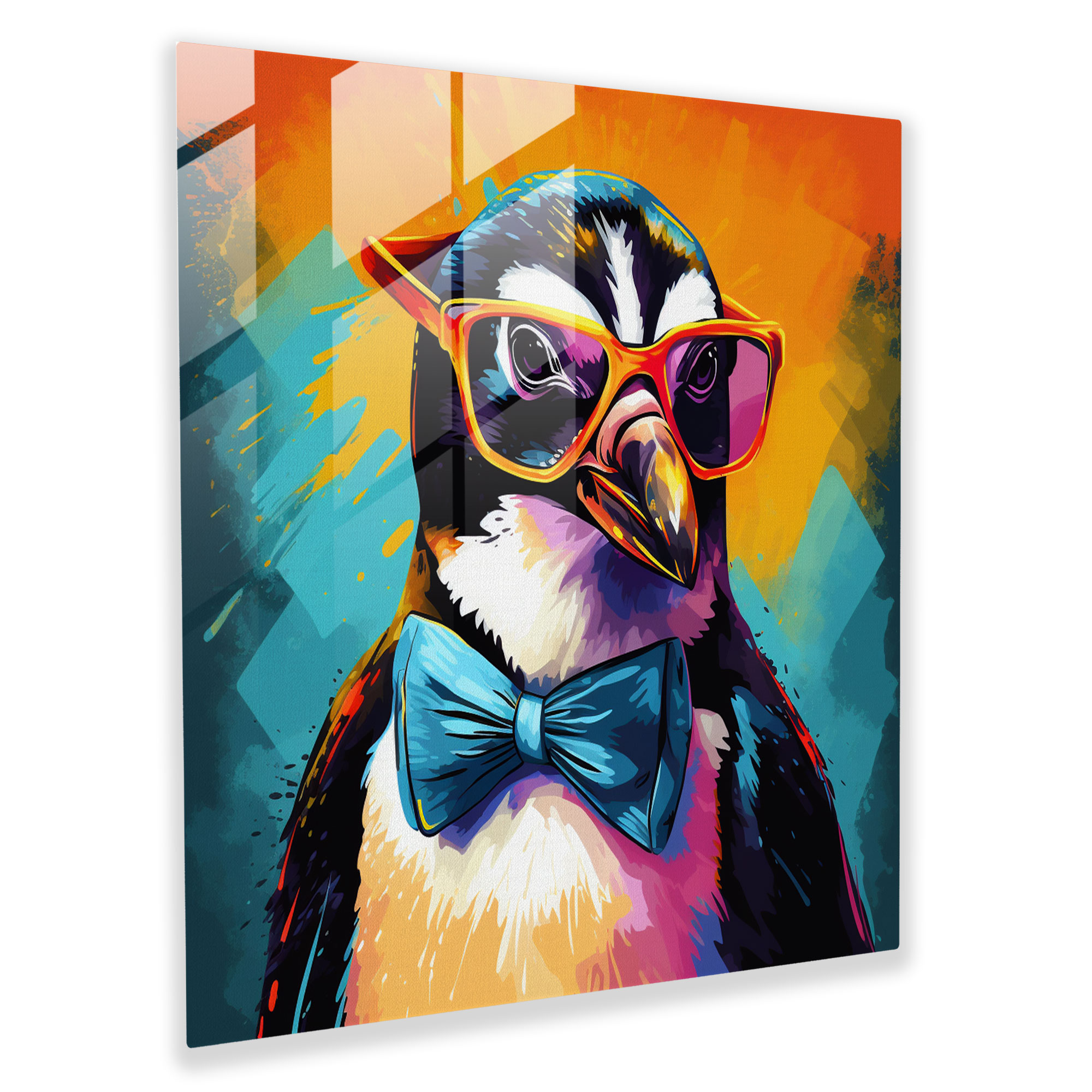 Glass Print - Cool Penguin - Penguin, Glass Art, Pop Art Illustration, Sunglasses