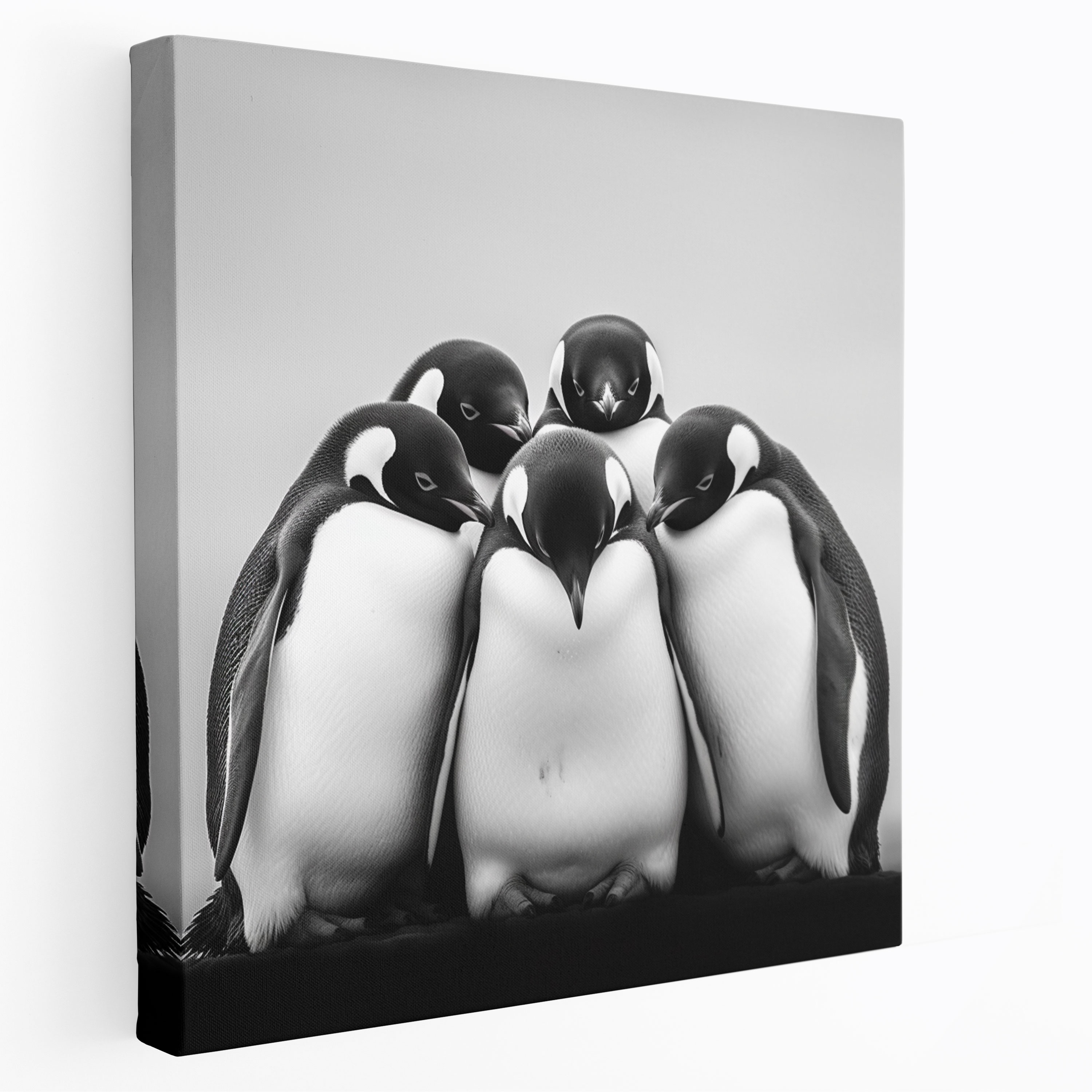 Penguin Wall Art - Minimalistic Black And White Penguin Photograph - Penguin, Wall Art, Canvas Print, Minimalistic Penguin Art