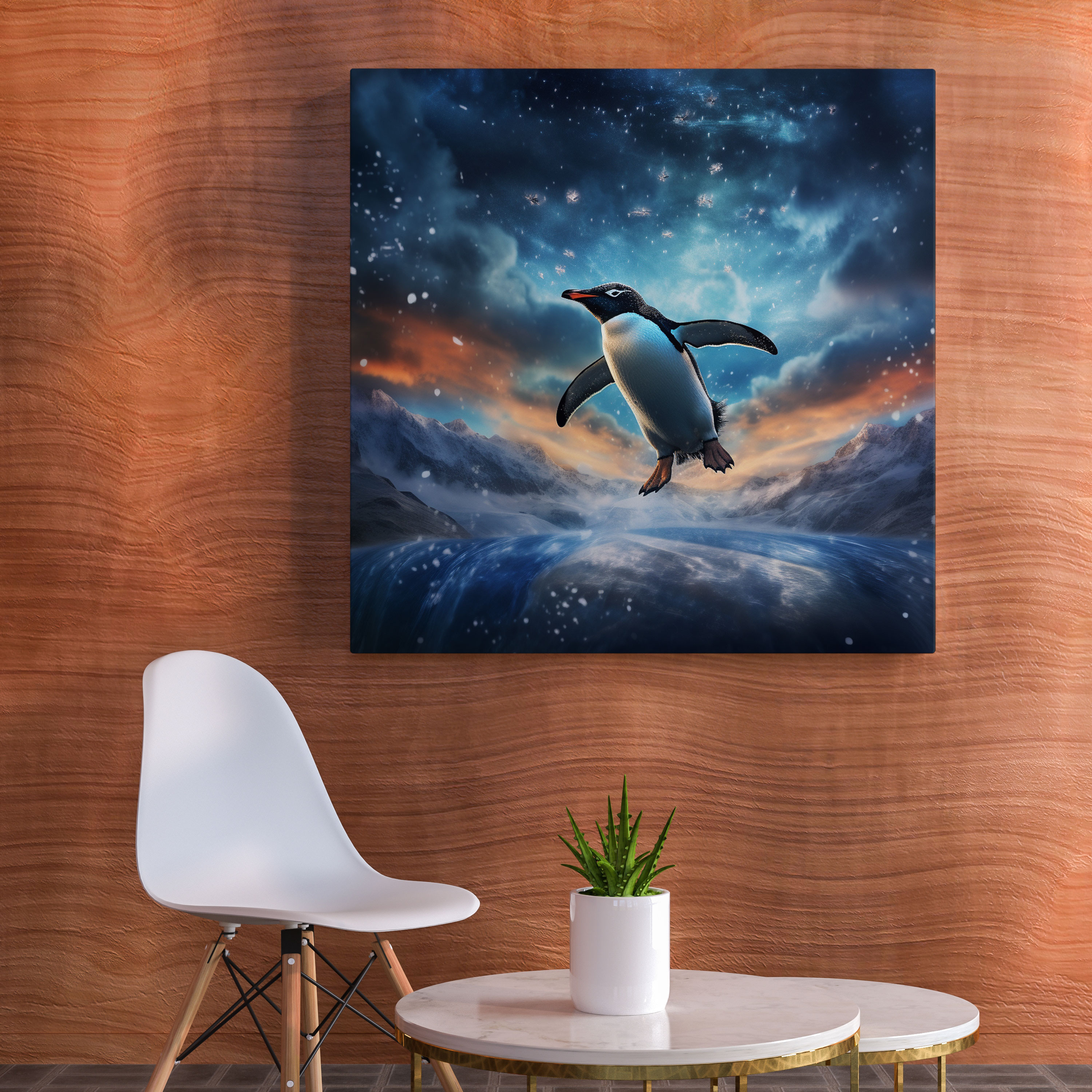 Penguin Wall Art - Surreal Digital Painting Of Flying Penguin - Penguin, Penguin Painting, Wall Art, Flying Penguin Art