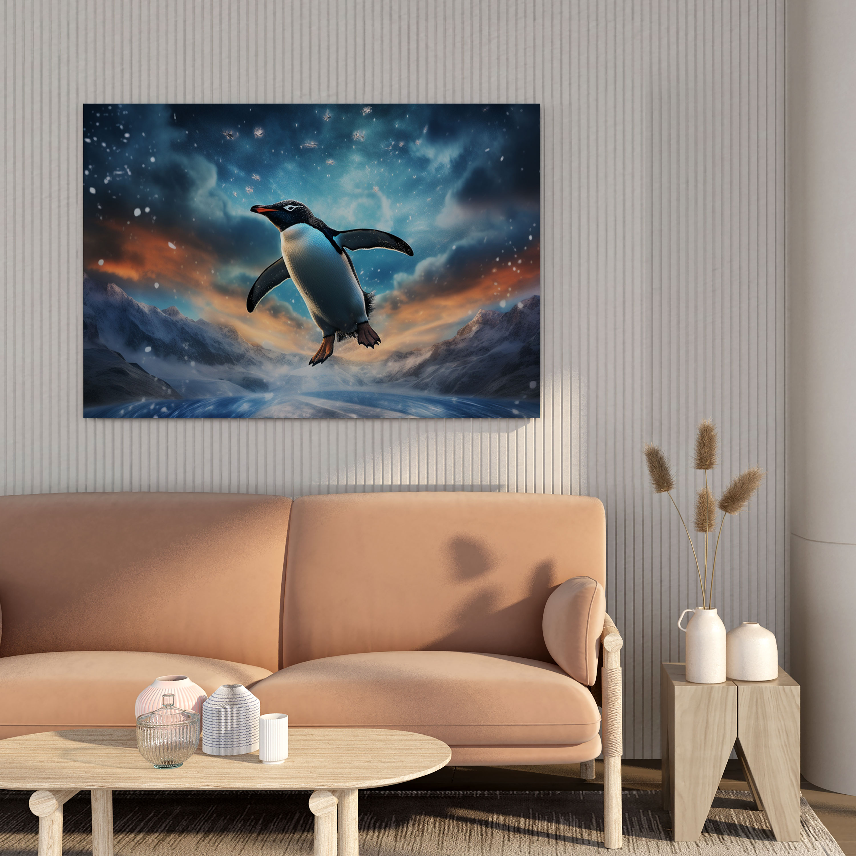 Penguin Wall Art - Surreal Digital Painting Of Flying Penguin - Penguin, Penguin Painting, Wall Art, Flying Penguin Art