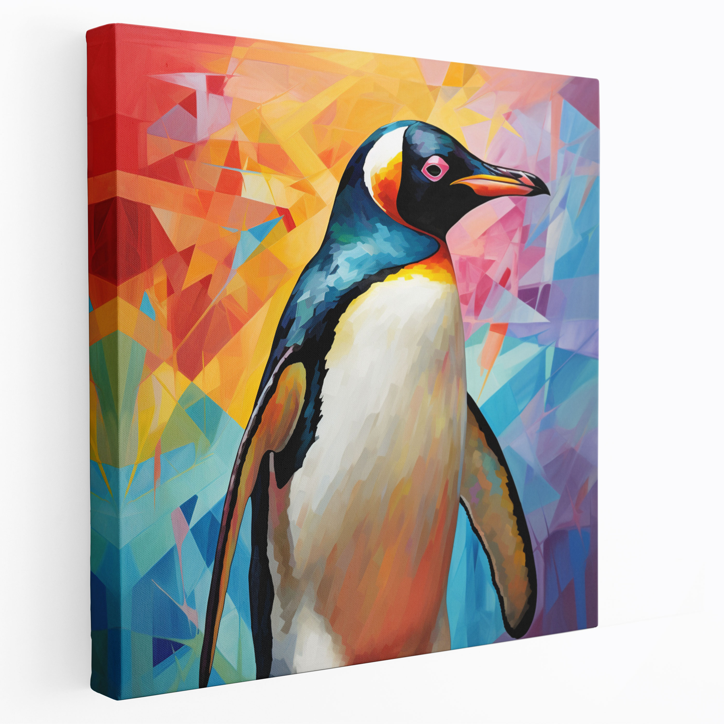 Penguin Wall Decoration - Abstract Geometric Penguin Painting - Penguin, Geometric Penguin Art, Penguin Wall Decoration, Unique Penguin Art