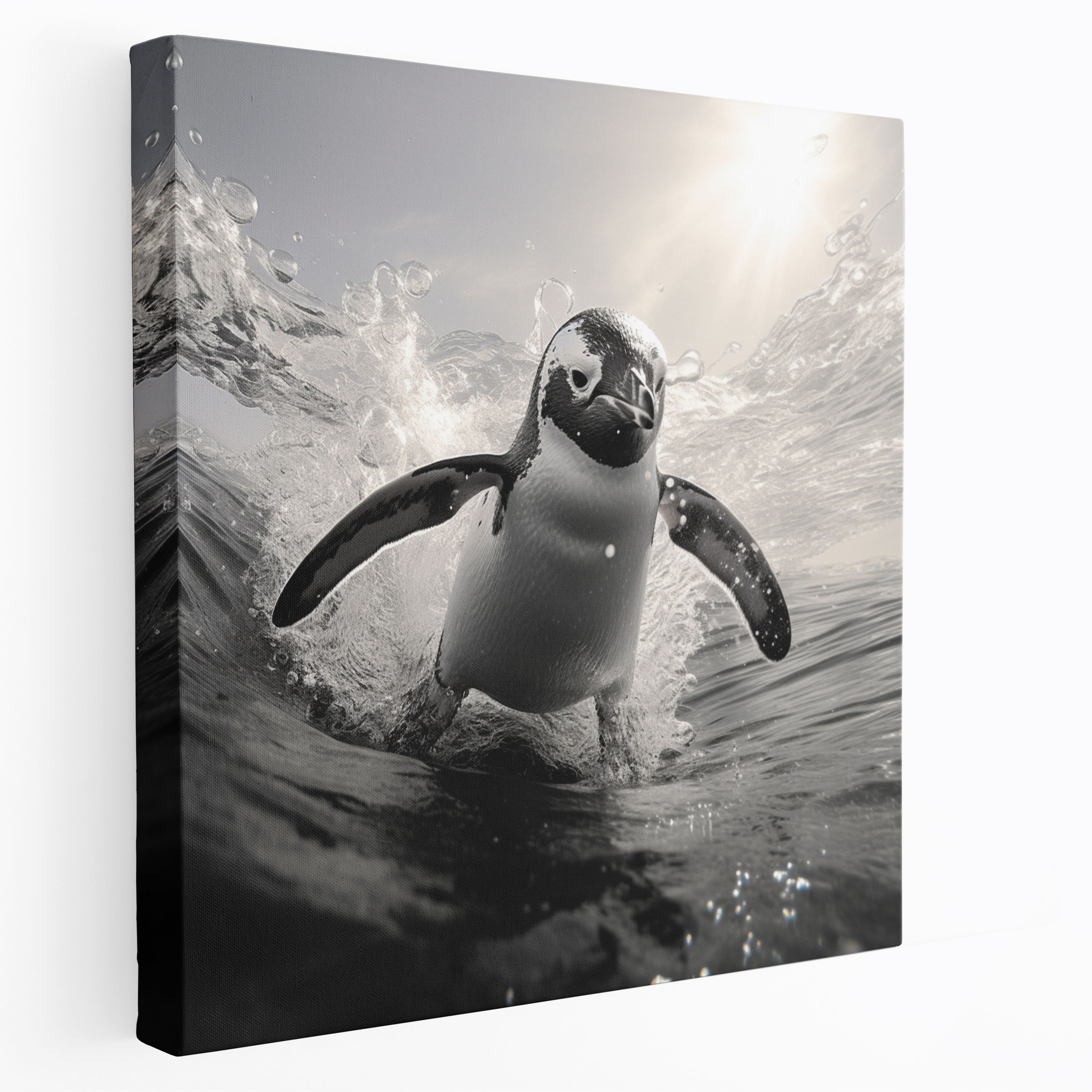 Penguin Canvas Print - Realistic Ocean Penguin - Penguin, Home Decoration, Ocean, Penguin