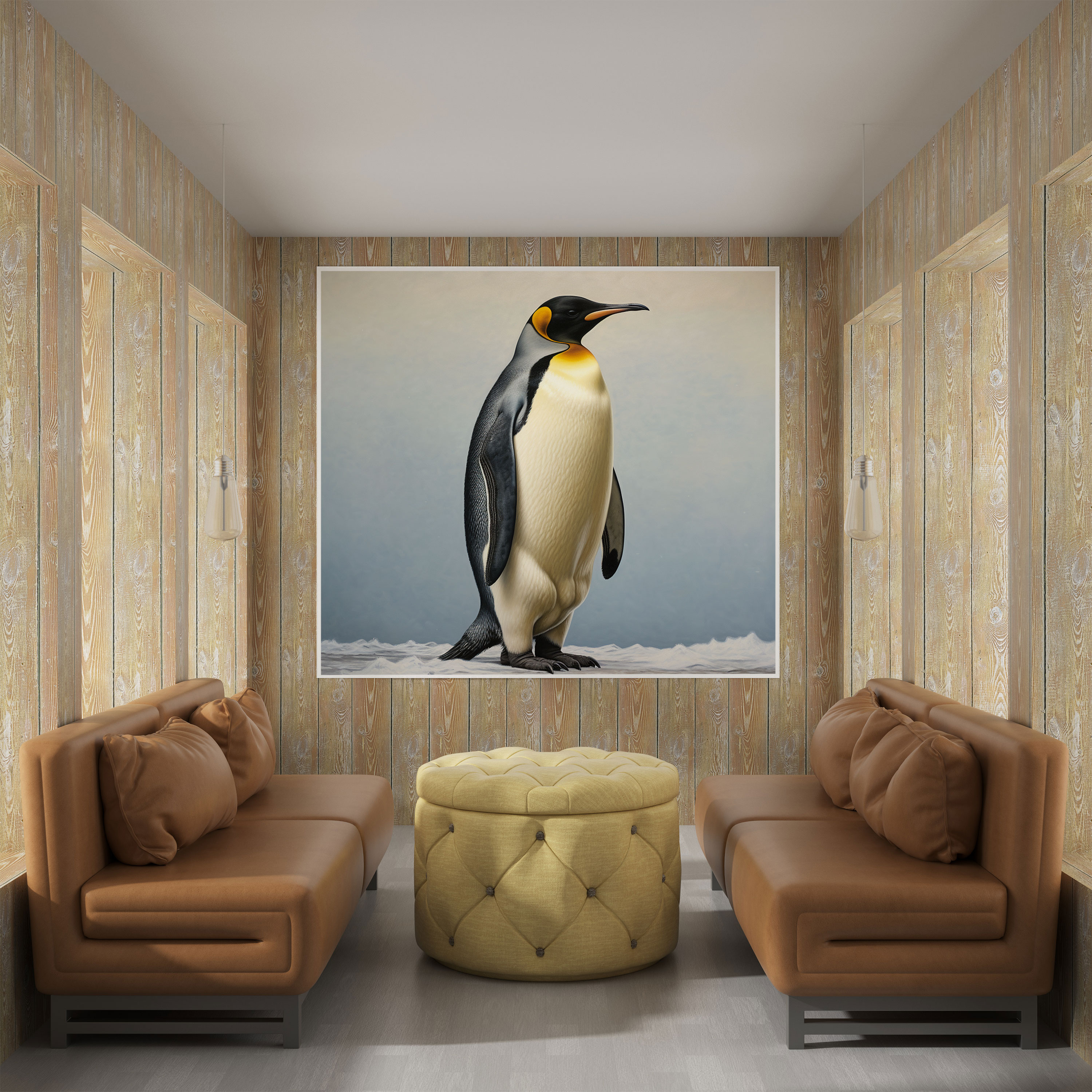 Emperor Penguin Canvas Print - Majestic Beauty In Oil Painting - Penguin, Canvas Print, Realistic Oil Painting, Penguin