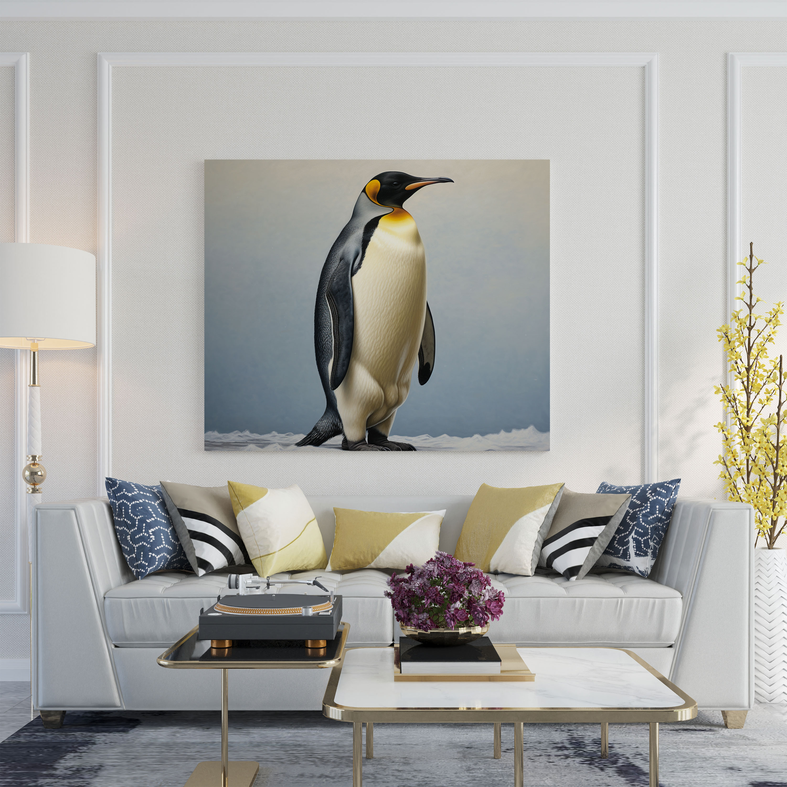 Emperor Penguin Canvas Print - Majestic Beauty In Oil Painting - Penguin, Canvas Print, Realistic Oil Painting, Penguin