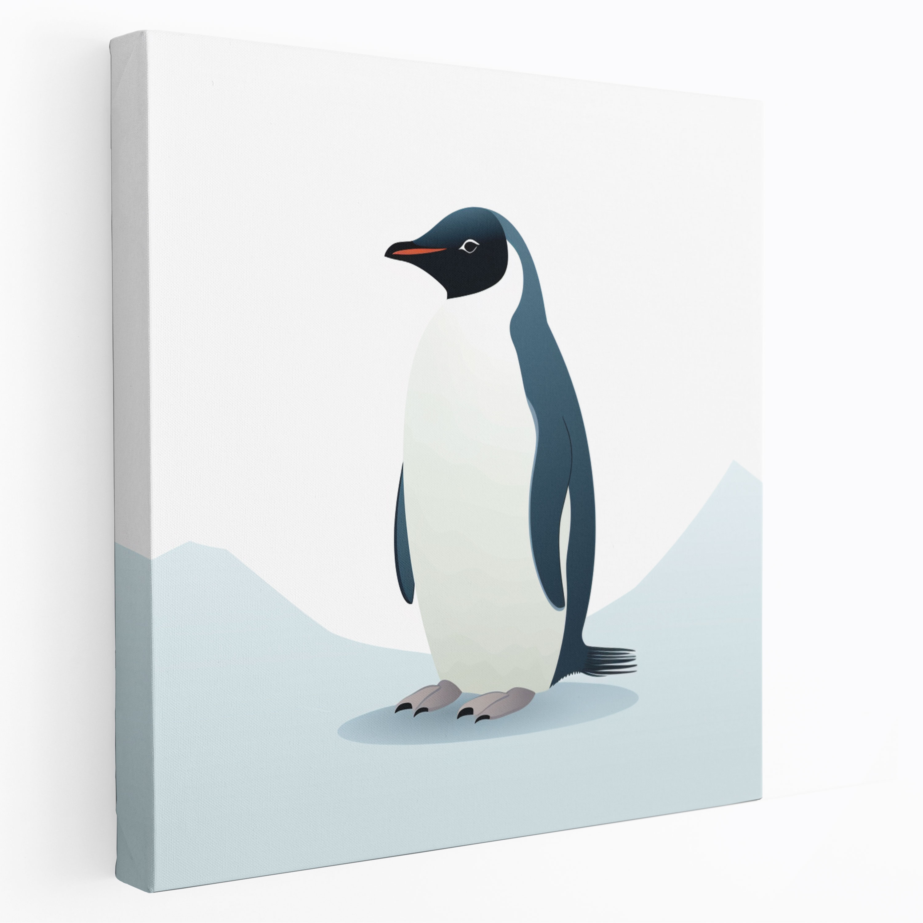 Zarif Tek Penguen Kanvas Tablo - Minimalist Penguen Çizimi - Ev Dekorasyonu için Duvar Sanatı