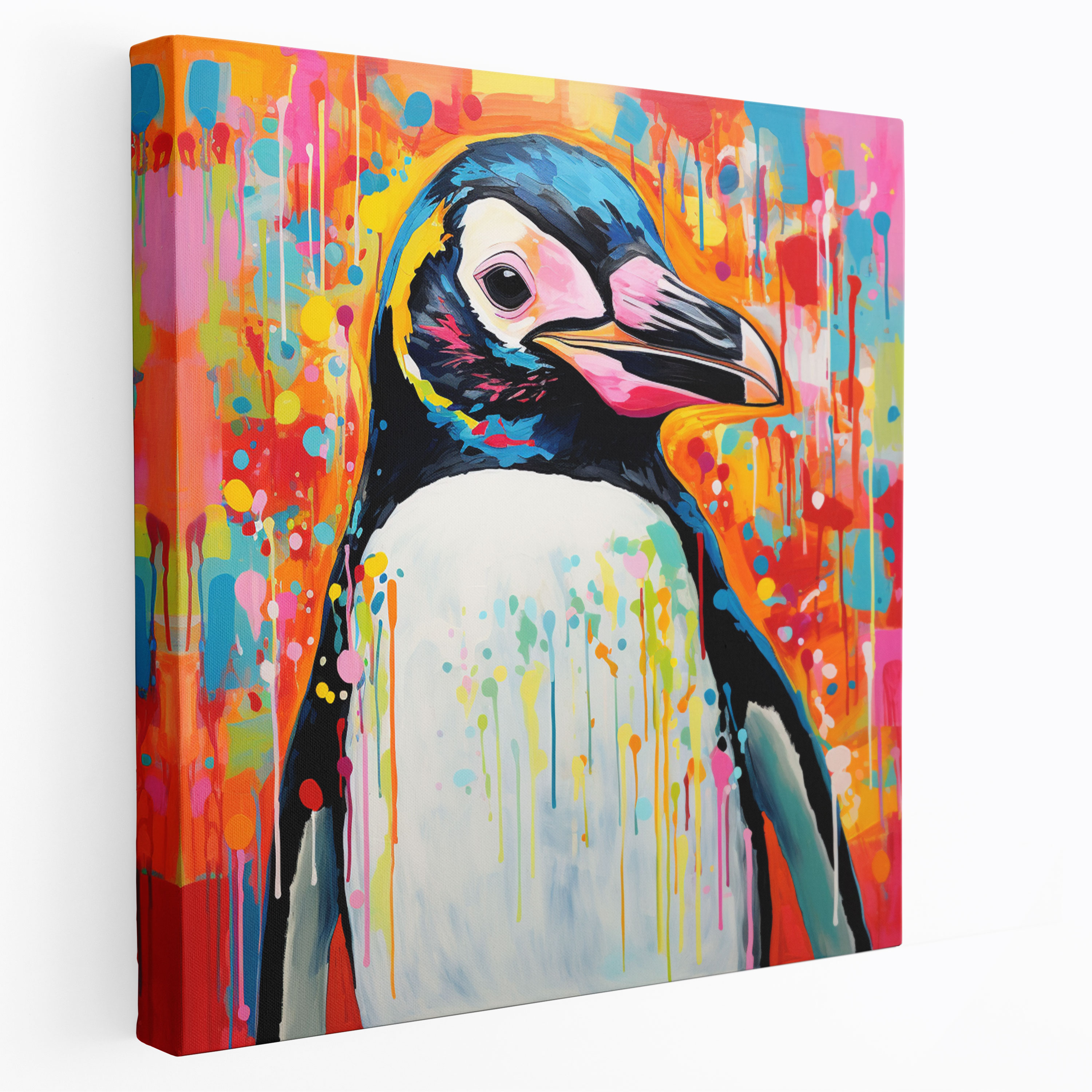 Penguin Canvas Print - Contemporary Pop Penguin - Penguin, Wall Art, Canvas Wall Art, Bold Patterns