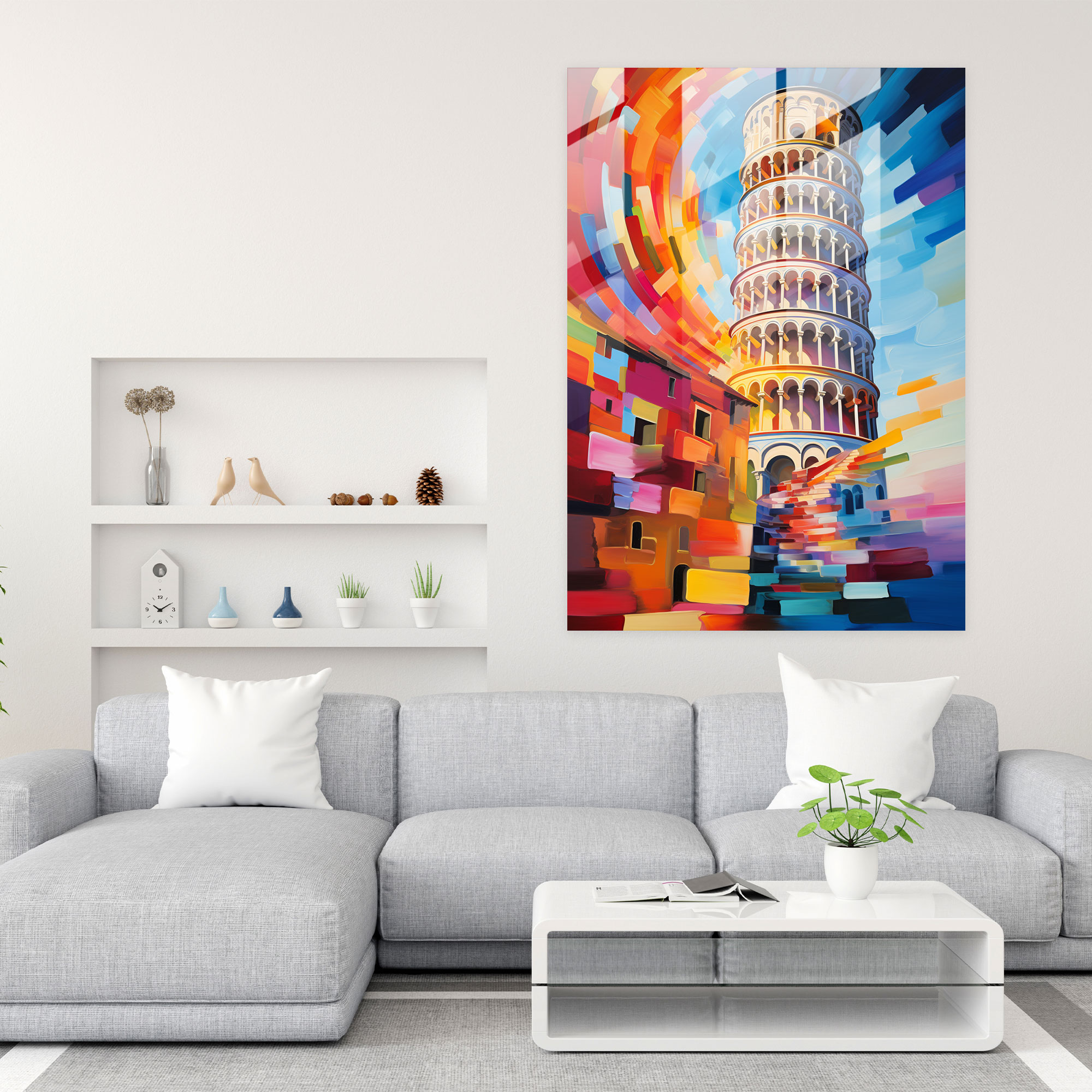 Leaning Tower Of Pisa Glass Print - Leaning Tower Of Pisa, Glass Print, Leaning Tower Of Pisa, Glass Wall Art