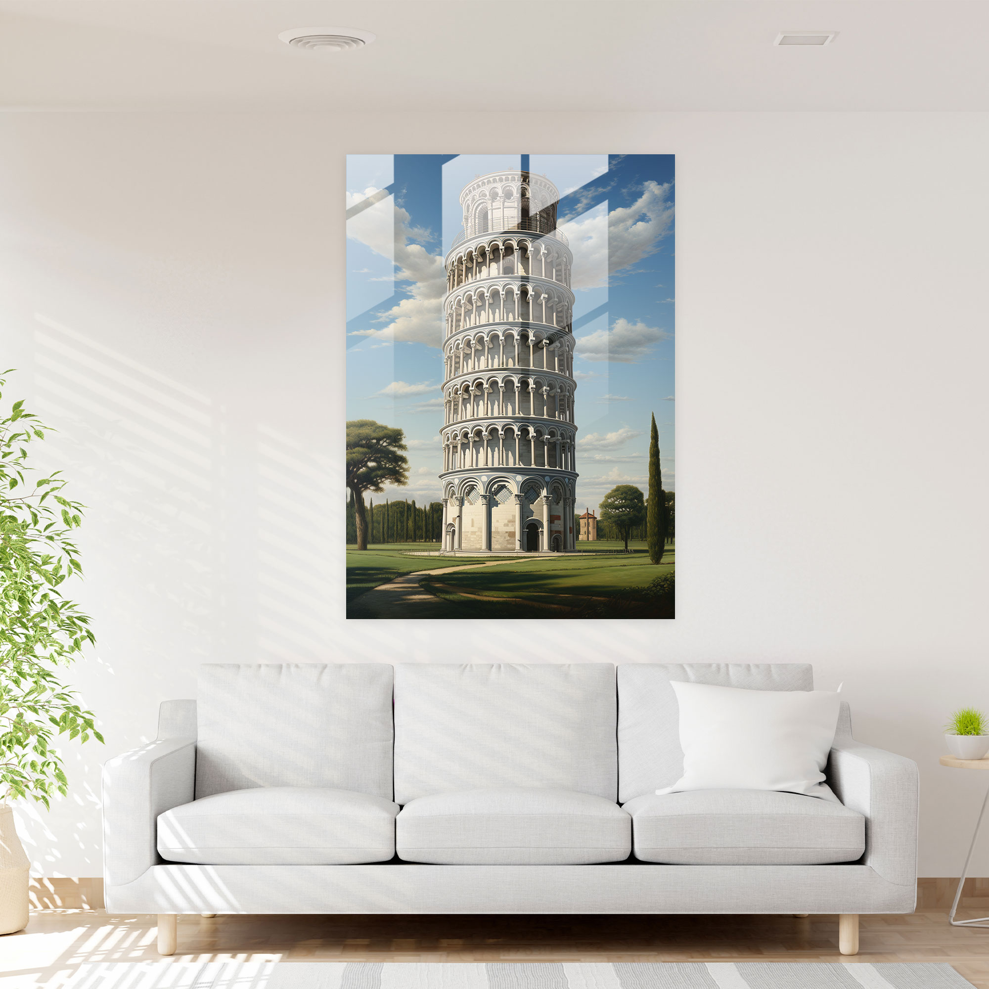 Leaning Tower Of Pisa Glass Art - Leaning Tower Of Pisa, Glass Wall Art, Glass Print, Detailed Portrayal