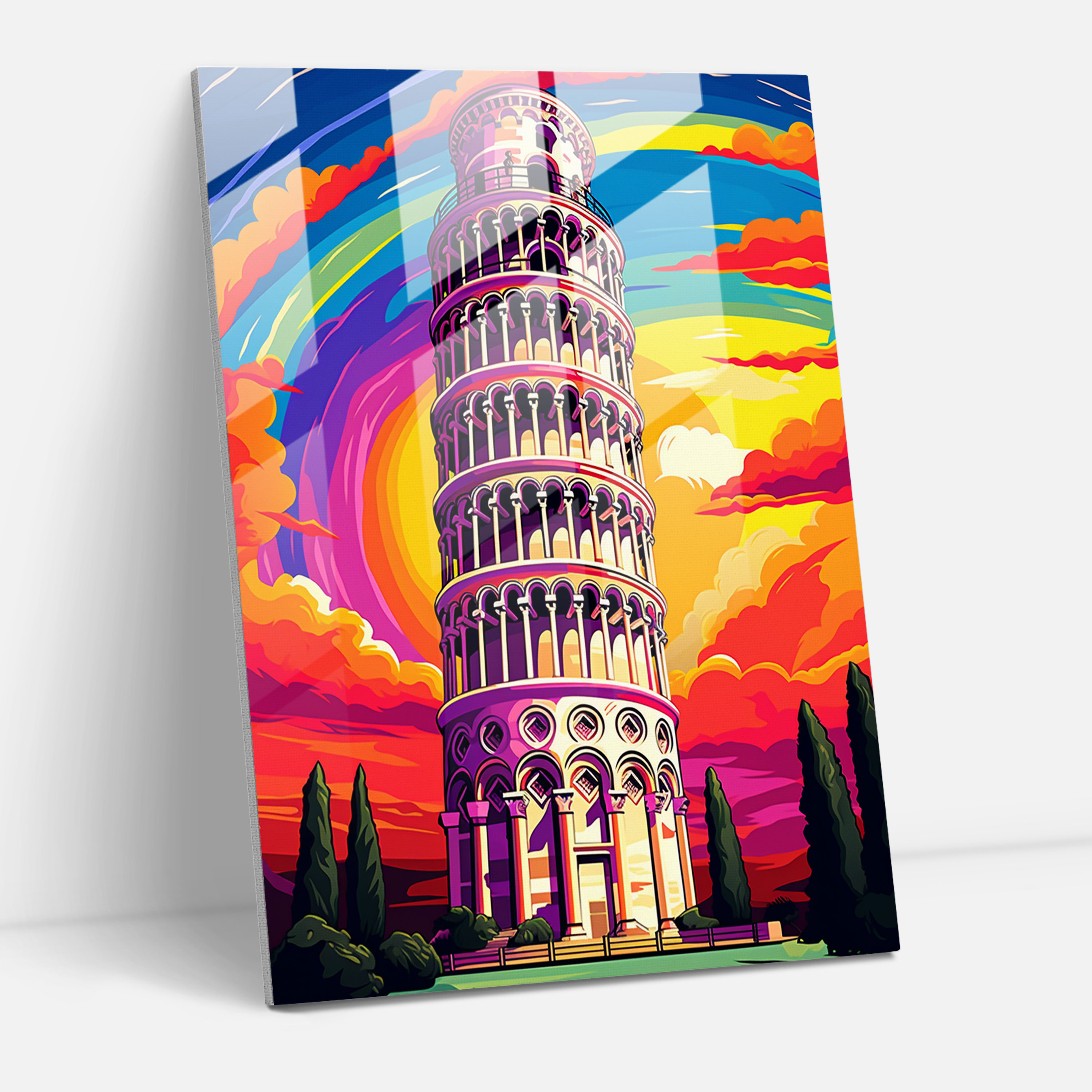 Leaning Tower Of Pisa Home Decoration - Leaning Tower Of Pisa, Pop Art Illustration, Home Decoration, Modern Art
