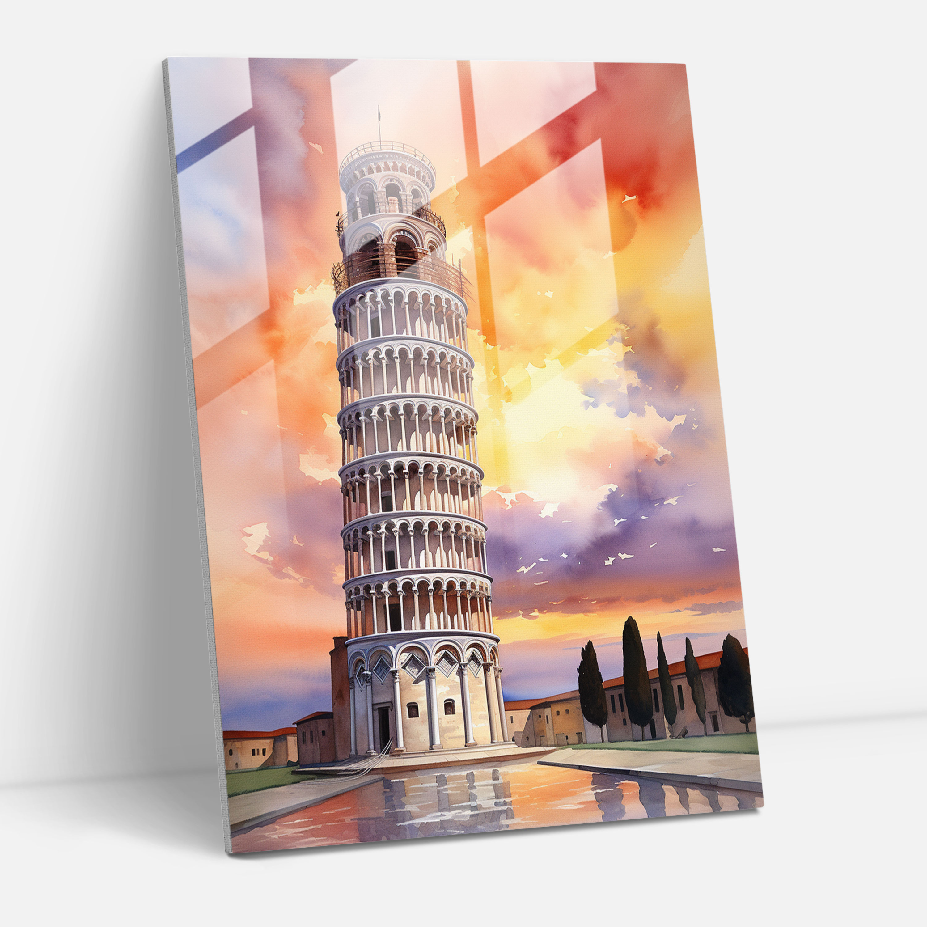 Leaning Tower Of Pisa Wall Decoration - Leaning Tower Of Pisa, Wall Decoration, Glass Wall Art, Delicate