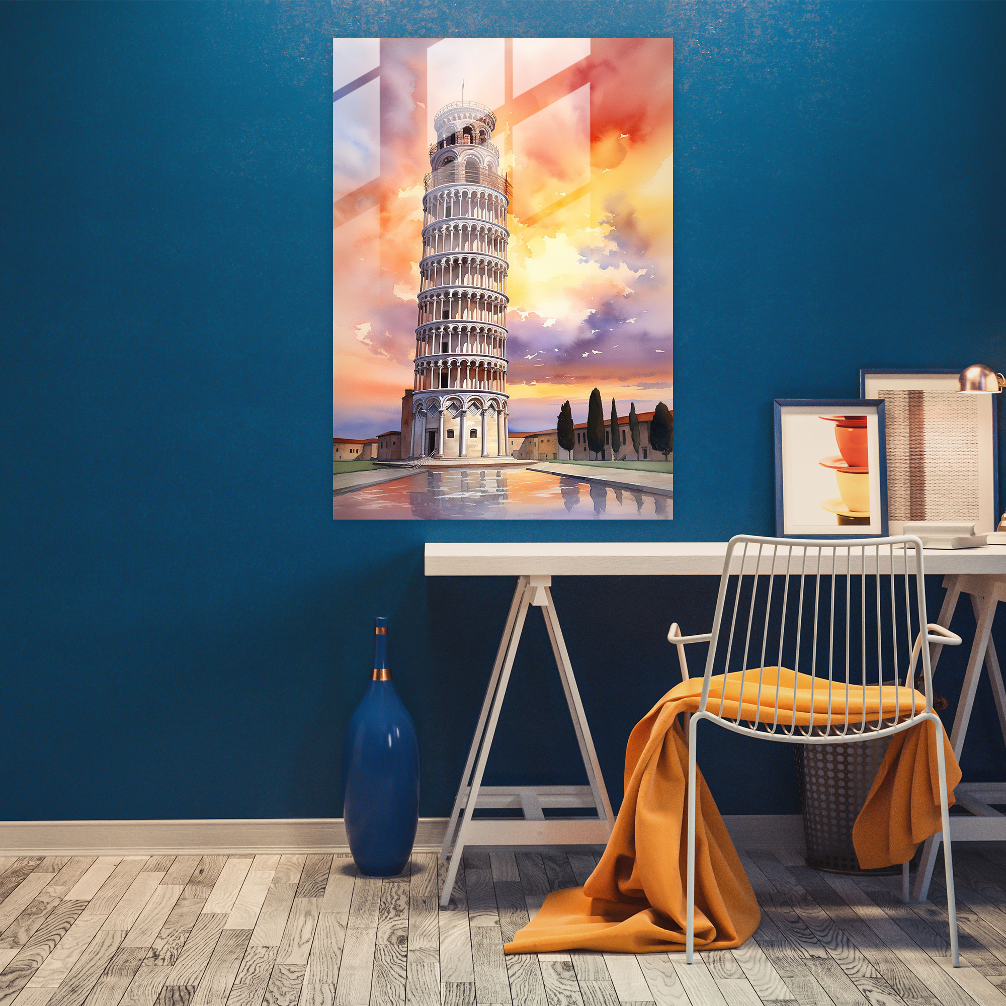 Leaning Tower Of Pisa Wall Decoration - Leaning Tower Of Pisa, Wall Decoration, Glass Wall Art, Delicate