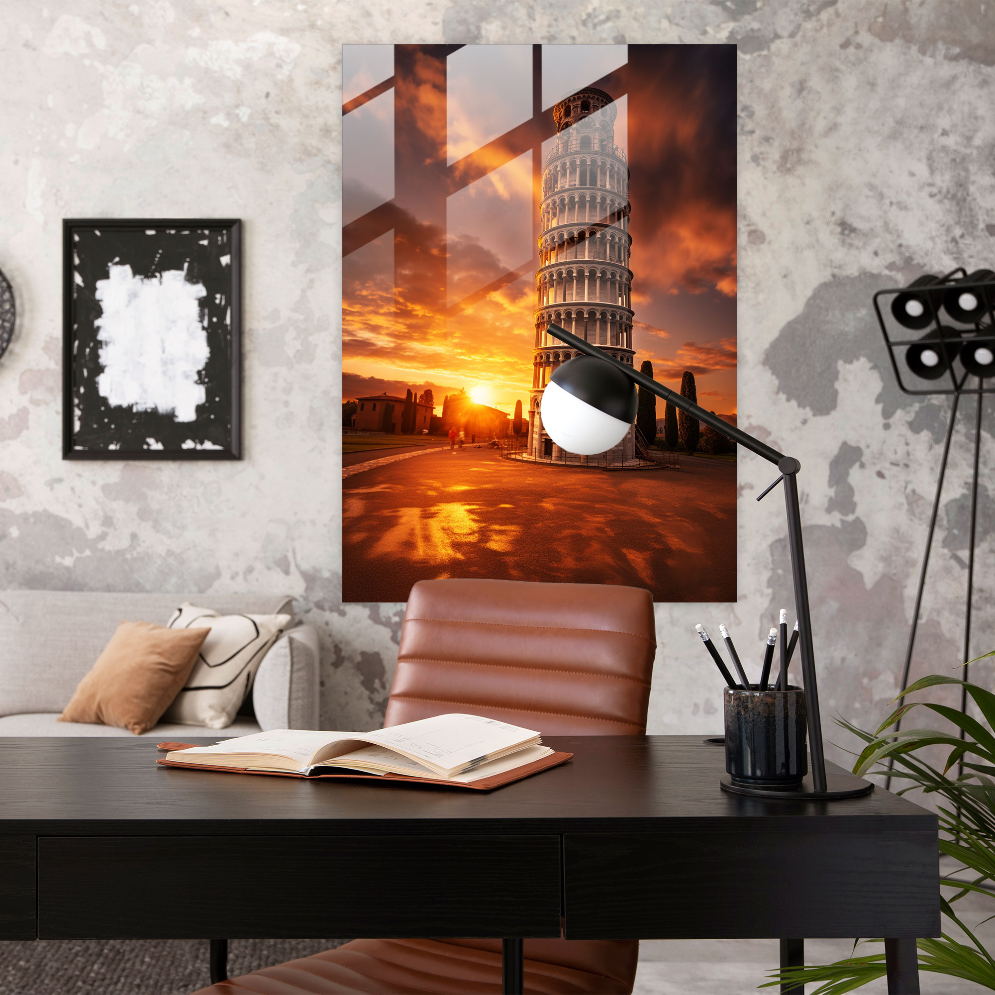 Leaning Tower Of Pisa Glass Art - Leaning Tower Of Pisa, Home Decoration, Glass Print, Realistic Photography