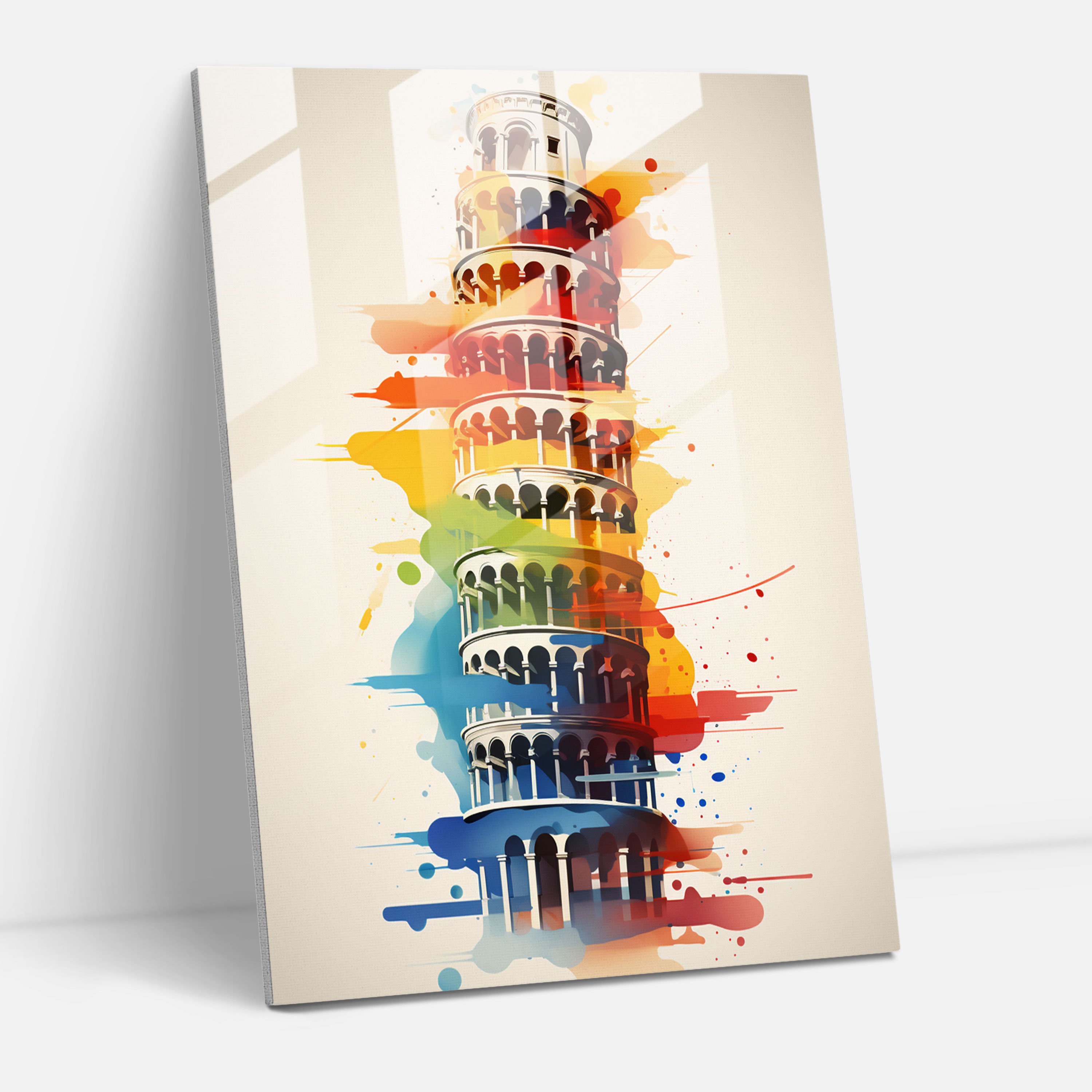 Leaning Tower Of Pisa Glass Print - Leaning Tower Of Pisa, Modern Art, Glass Art, Glass Wall Art