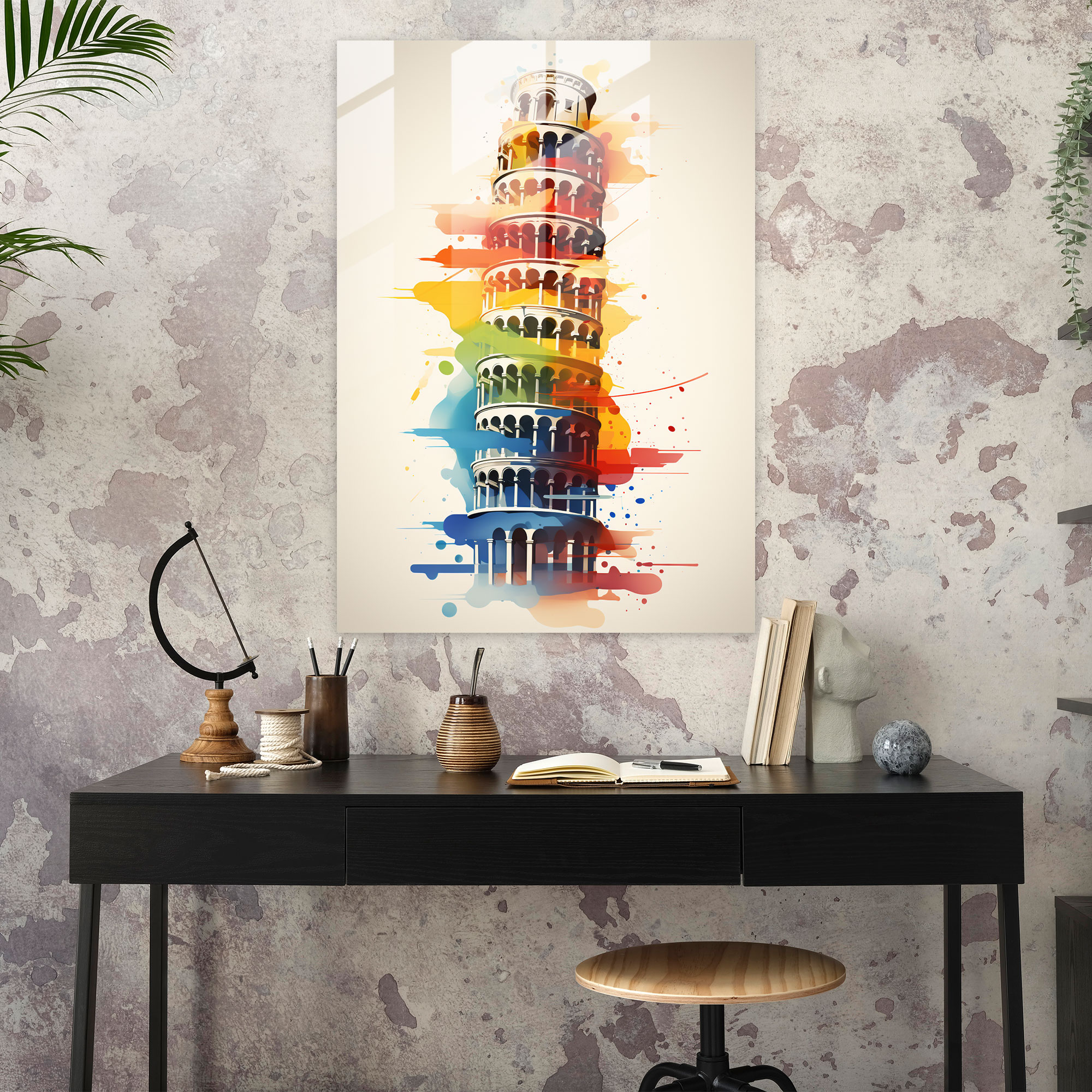 Leaning Tower Of Pisa Glass Print - Leaning Tower Of Pisa, Modern Art, Glass Art, Glass Wall Art