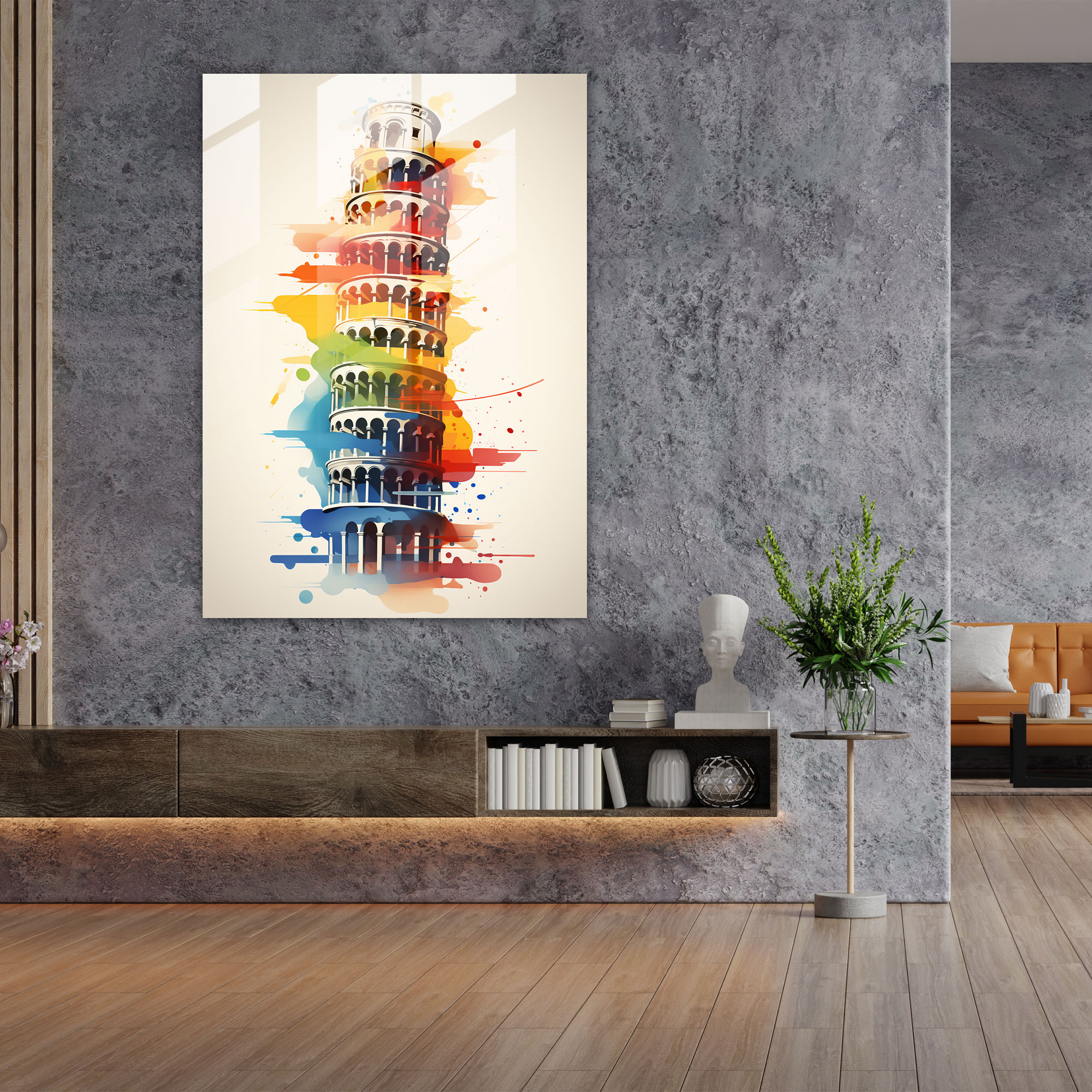 Leaning Tower Of Pisa Glass Print - Leaning Tower Of Pisa, Modern Art, Glass Art, Glass Wall Art