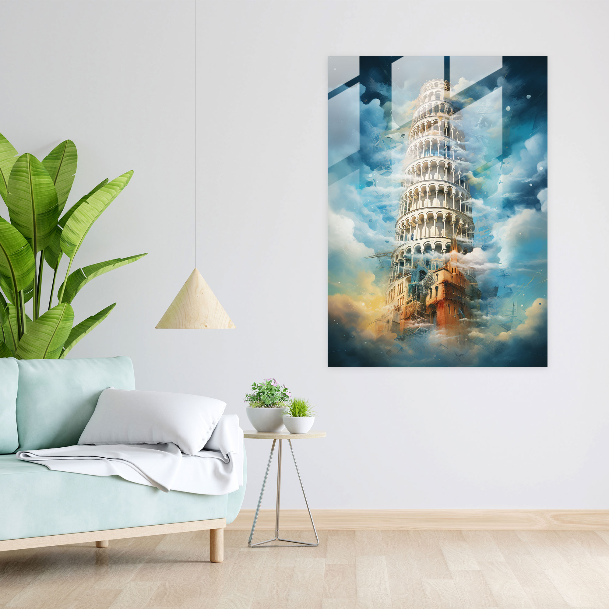 Leaning Tower Of Pisa Contemporary Glass Print - Leaning Tower Of Pisa, Wall Decoration, Home Decoration, Leaning Tower Of Pisa