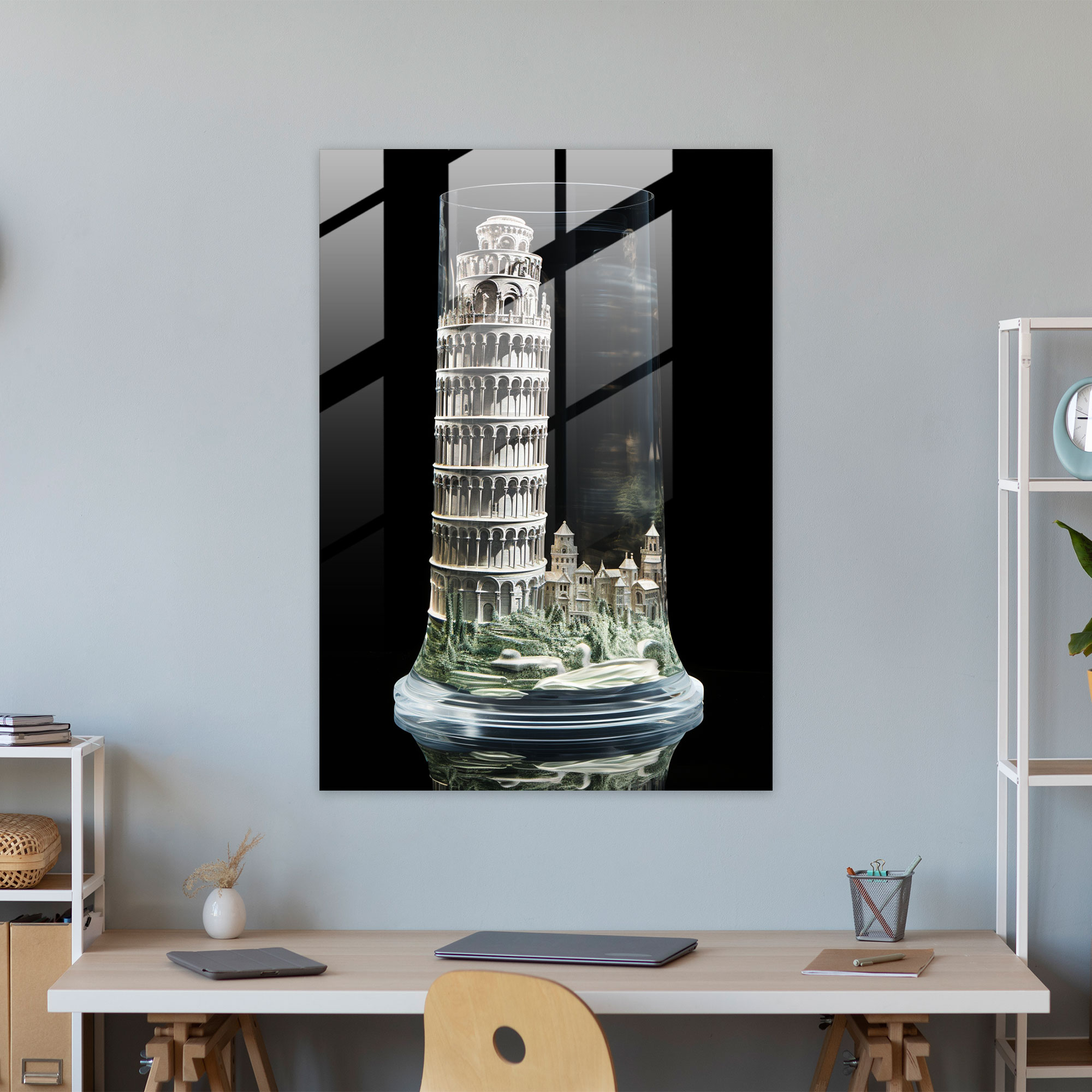 Leaning Tower Of Pisa 3D Glass Print - Leaning Tower Of Pisa, Glass Art, Home Decoration, Wall Decoration