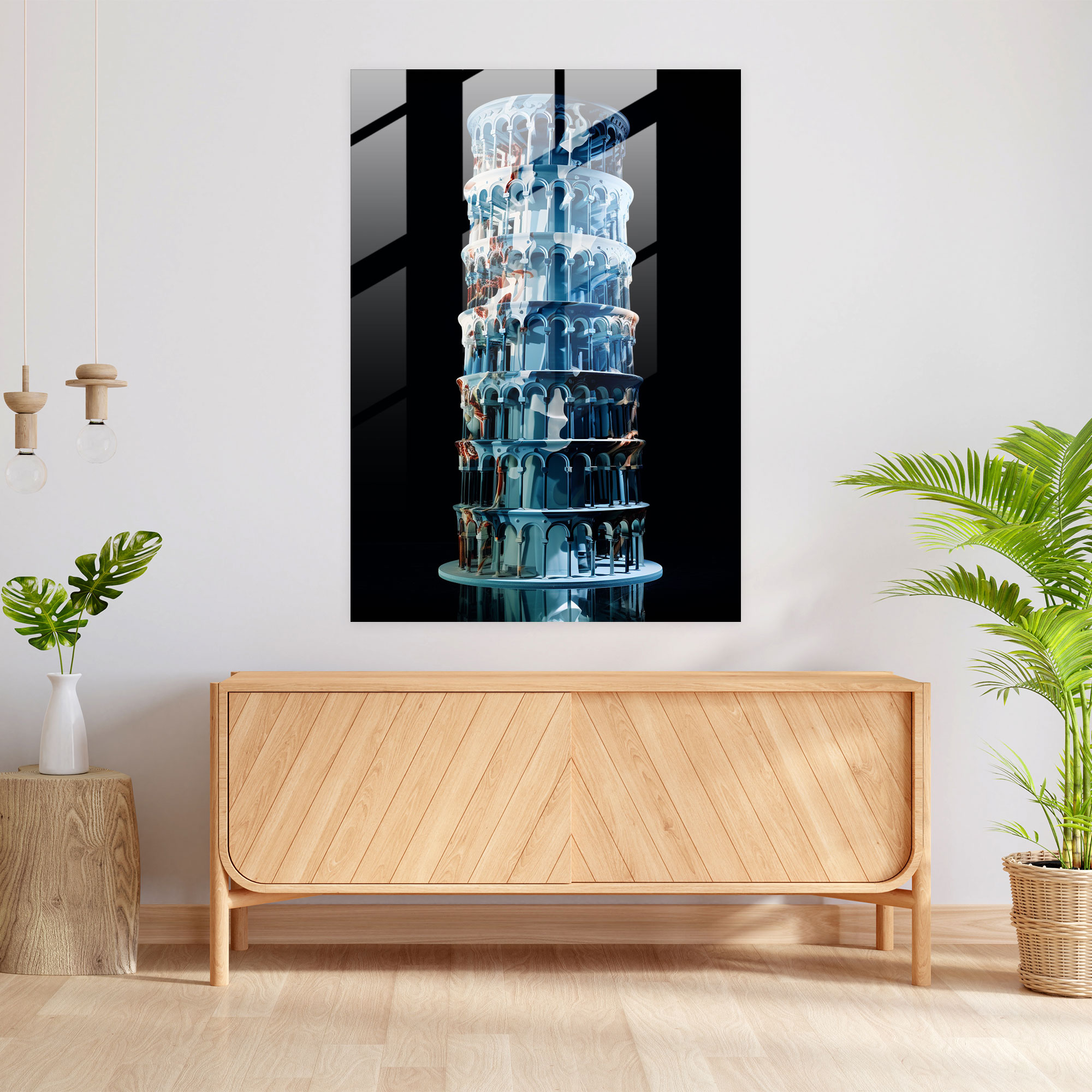 Leaning Tower Of Pisa Contemporary Glass Wall Art - Leaning Tower Of Pisa, Modern Art, Glass Wall Art, Glass Print