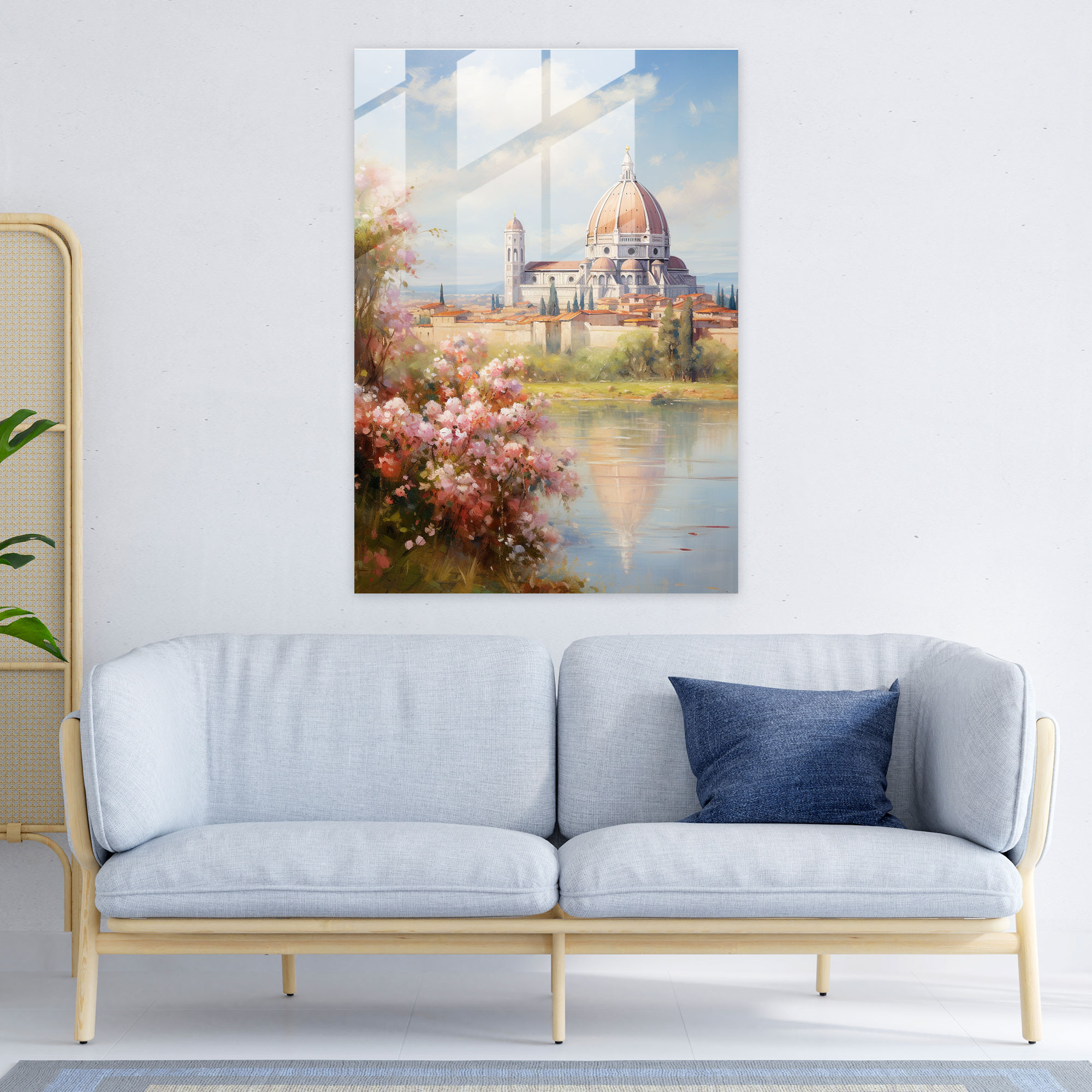 Leaning Tower Of Pisa Impressionist Glass Print - Leaning Tower Of Pisa, Home Decoration, Soft Brushstrokes, Glass Art