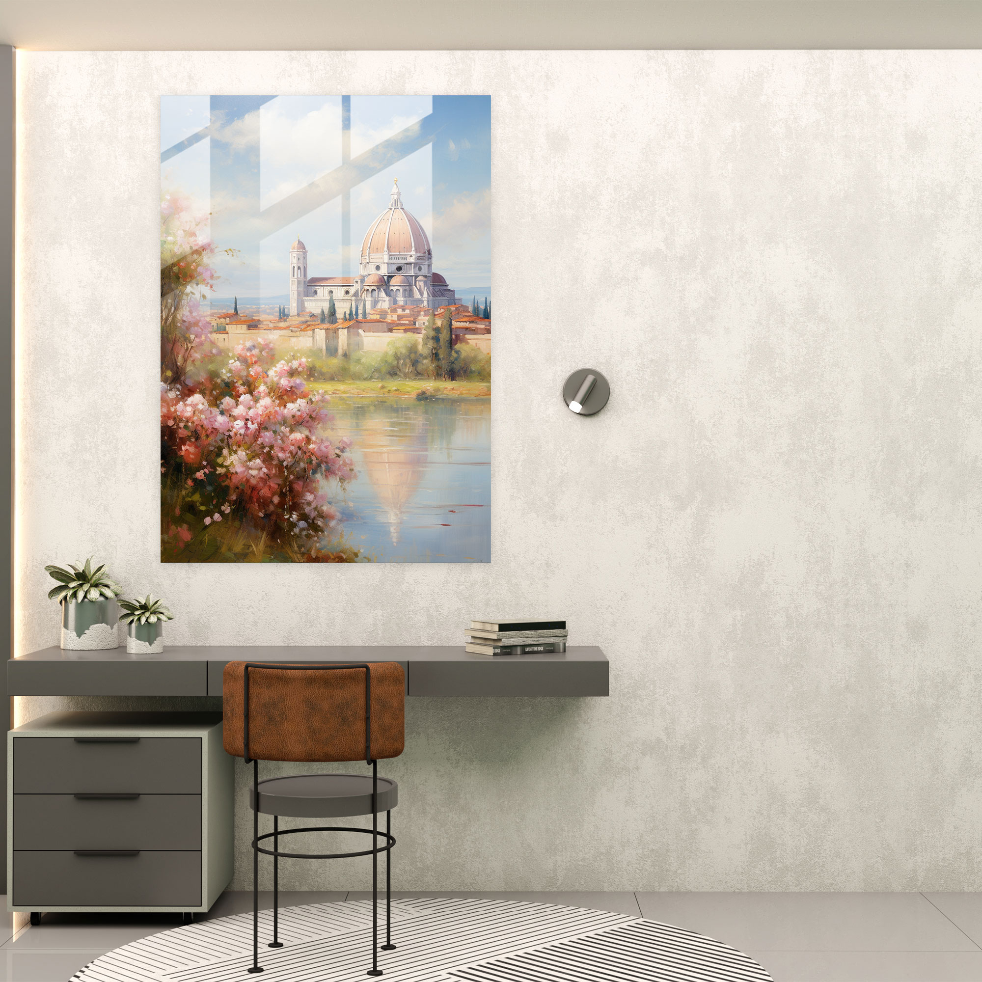Leaning Tower Of Pisa Impressionist Glass Print - Leaning Tower Of Pisa, Home Decoration, Soft Brushstrokes, Glass Art