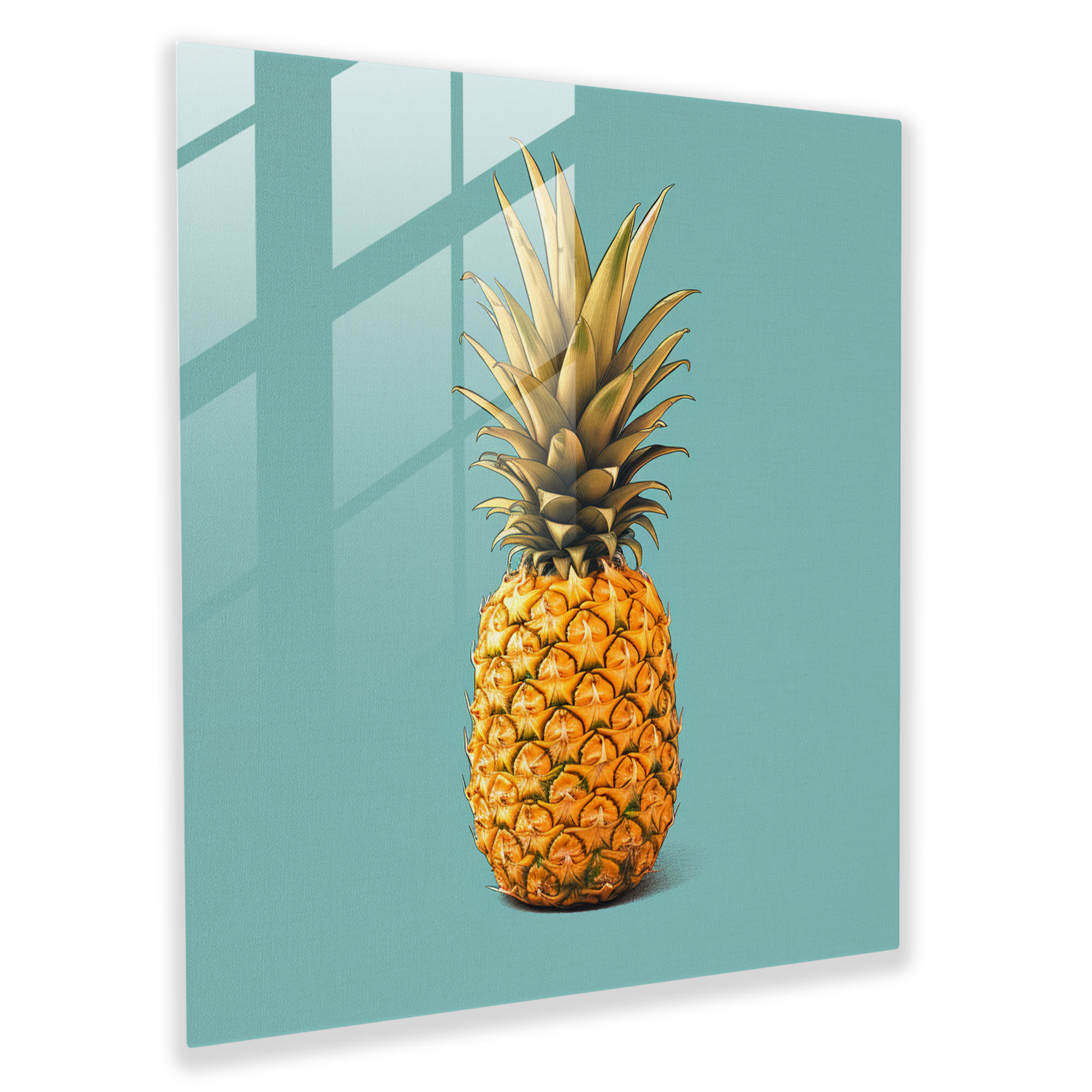 Pineapple Silhouette Glass Print - Pineapple, Pineapple, Wall Decoration, Minimalist