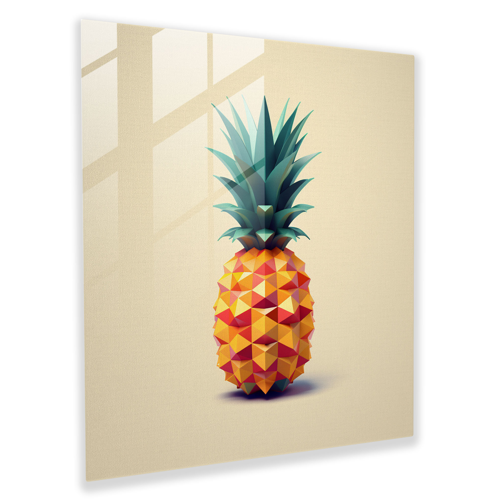 Pineapple Geometry Glass Print - Pineapple, Glass Print, Geometry, Home Decoration