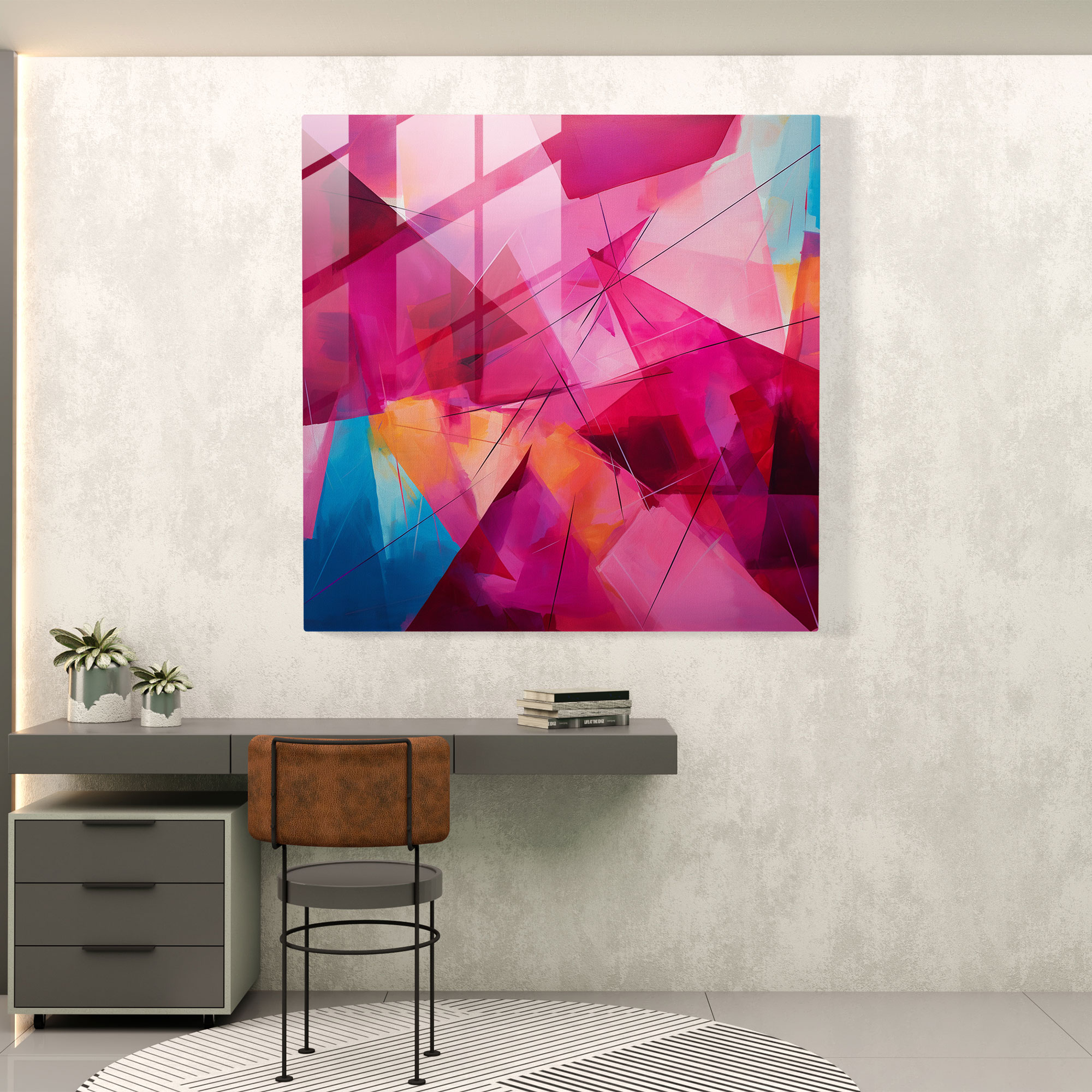 Glasbild Pink Floyd - Geometrisches abstraktes Prisma - Glasbild Kunst aus Glas geometrisches abstraktes Gemälde Glasbild