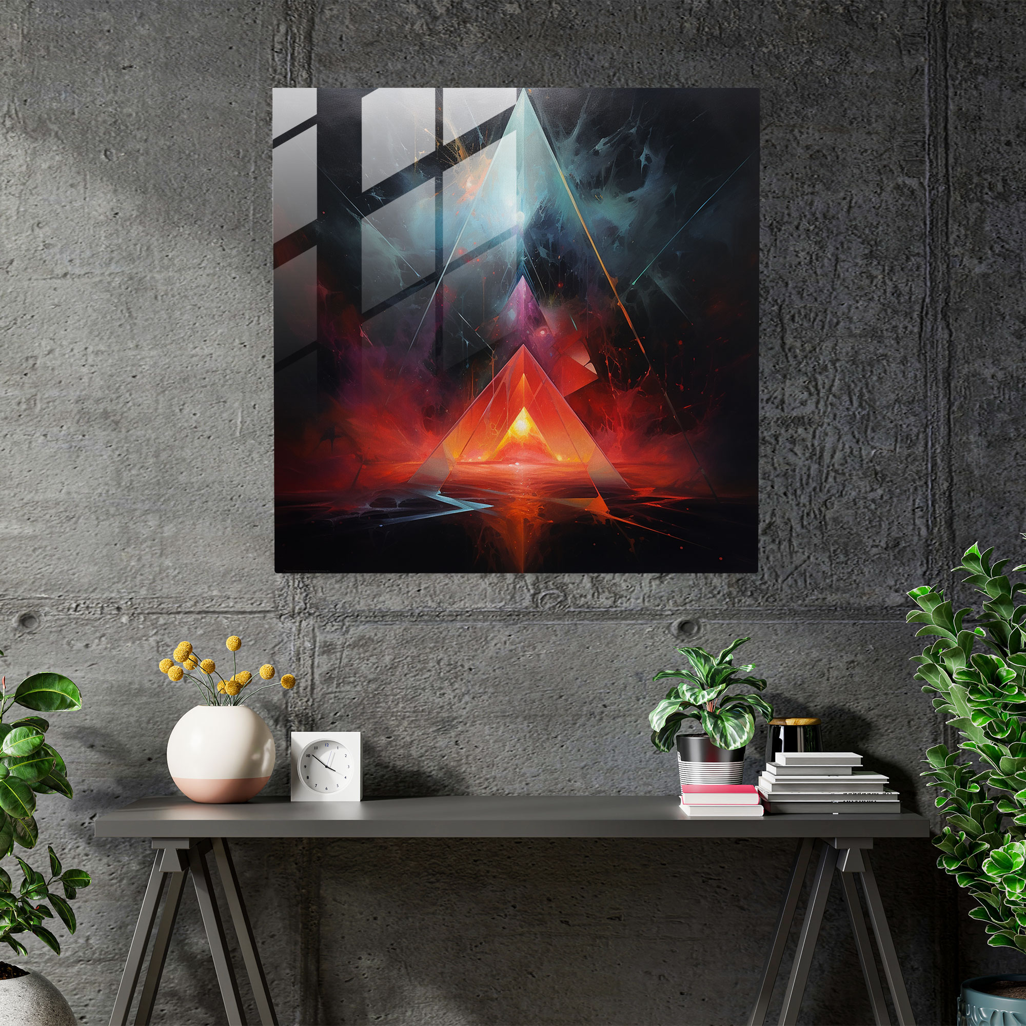 Glasbild Pink Floyd - Prismasplitterndes Licht - Pink Floyd Glaswandkunst Abstrakte Malerei Wohnkultur