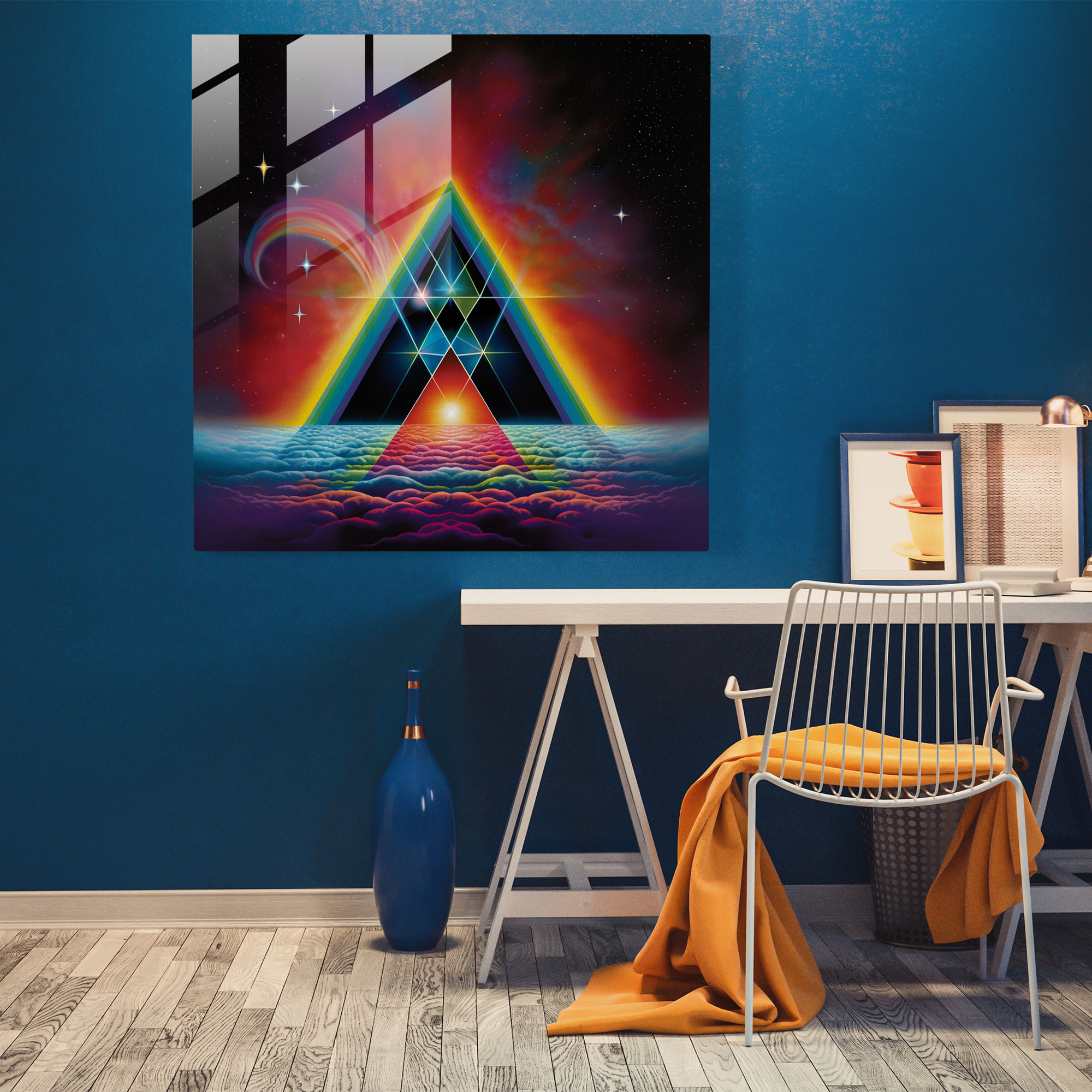 Glasbild Pink Floyd - Das dunkle Seite des Mondes Prisma - Wanddekoration Psychedelisch