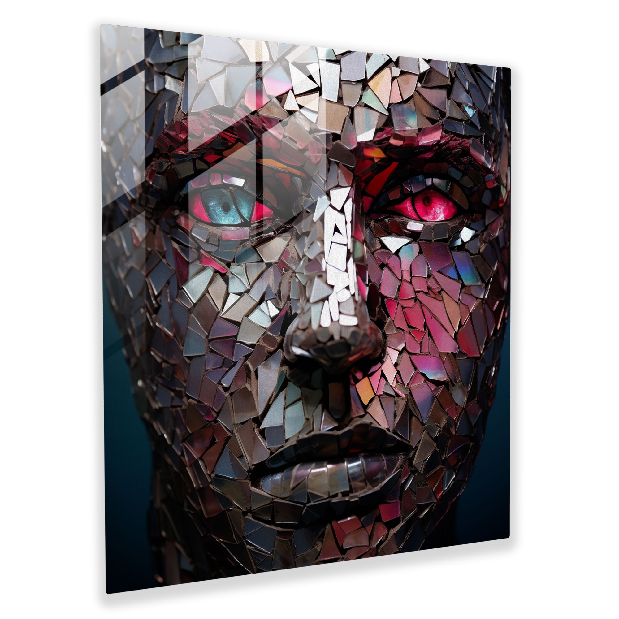 Glasbild Pink Floyd - Porträt aus zerbrochenem Glas - Zuhause dekorieren - Album Cover