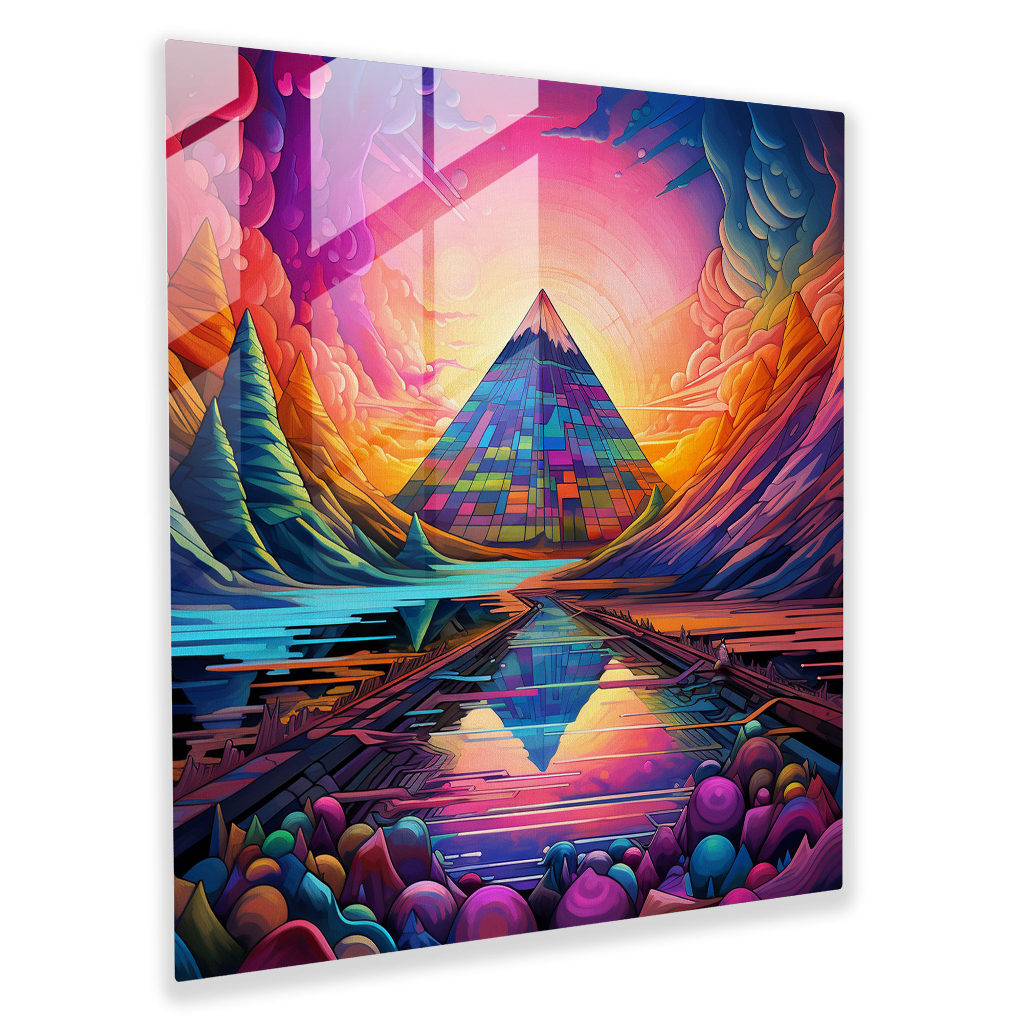Glasbild Pink Floyd - Psychedelisches Kaleidoskop - Moderne Kunst