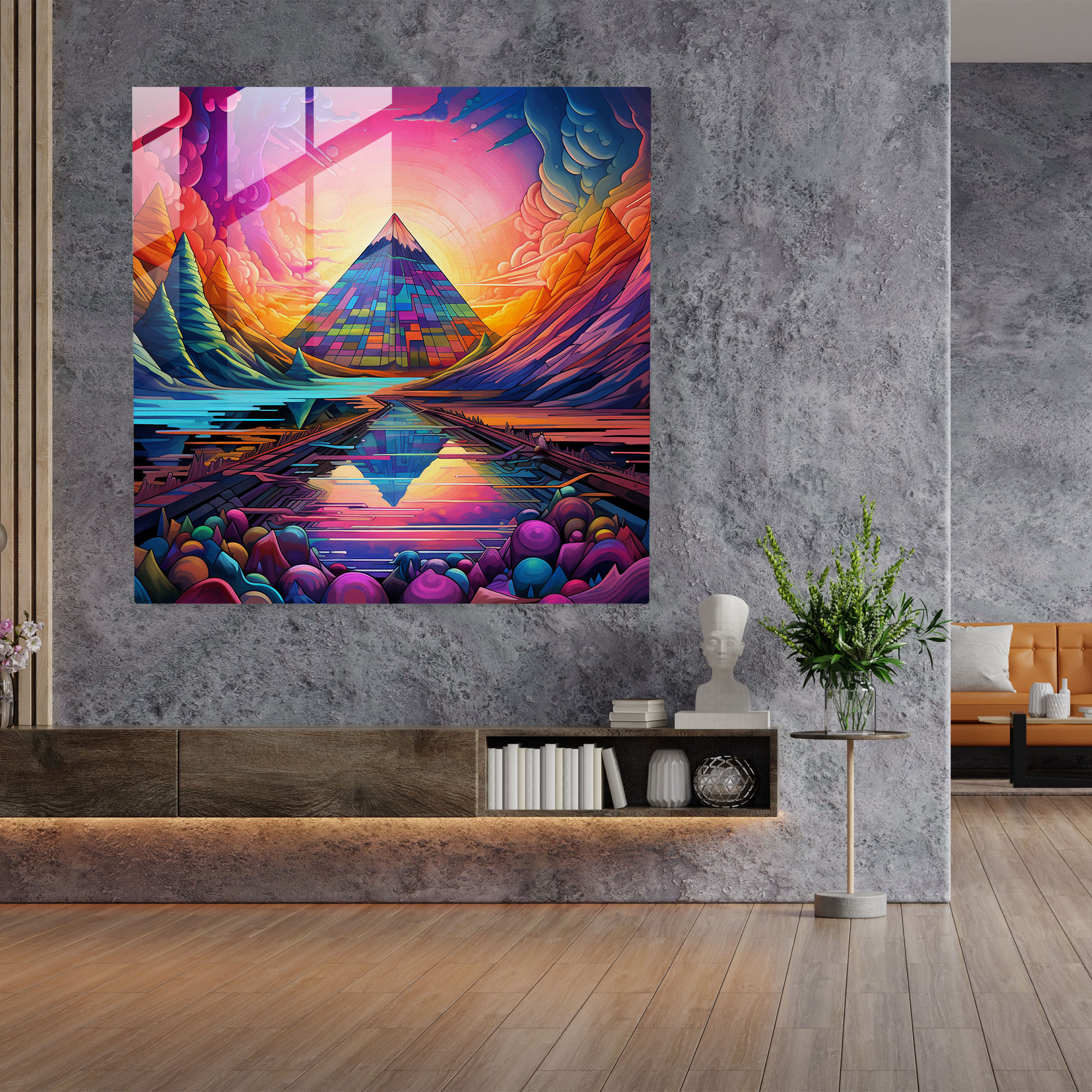 Glasbild Pink Floyd - Psychedelisches Kaleidoskop - Moderne Kunst