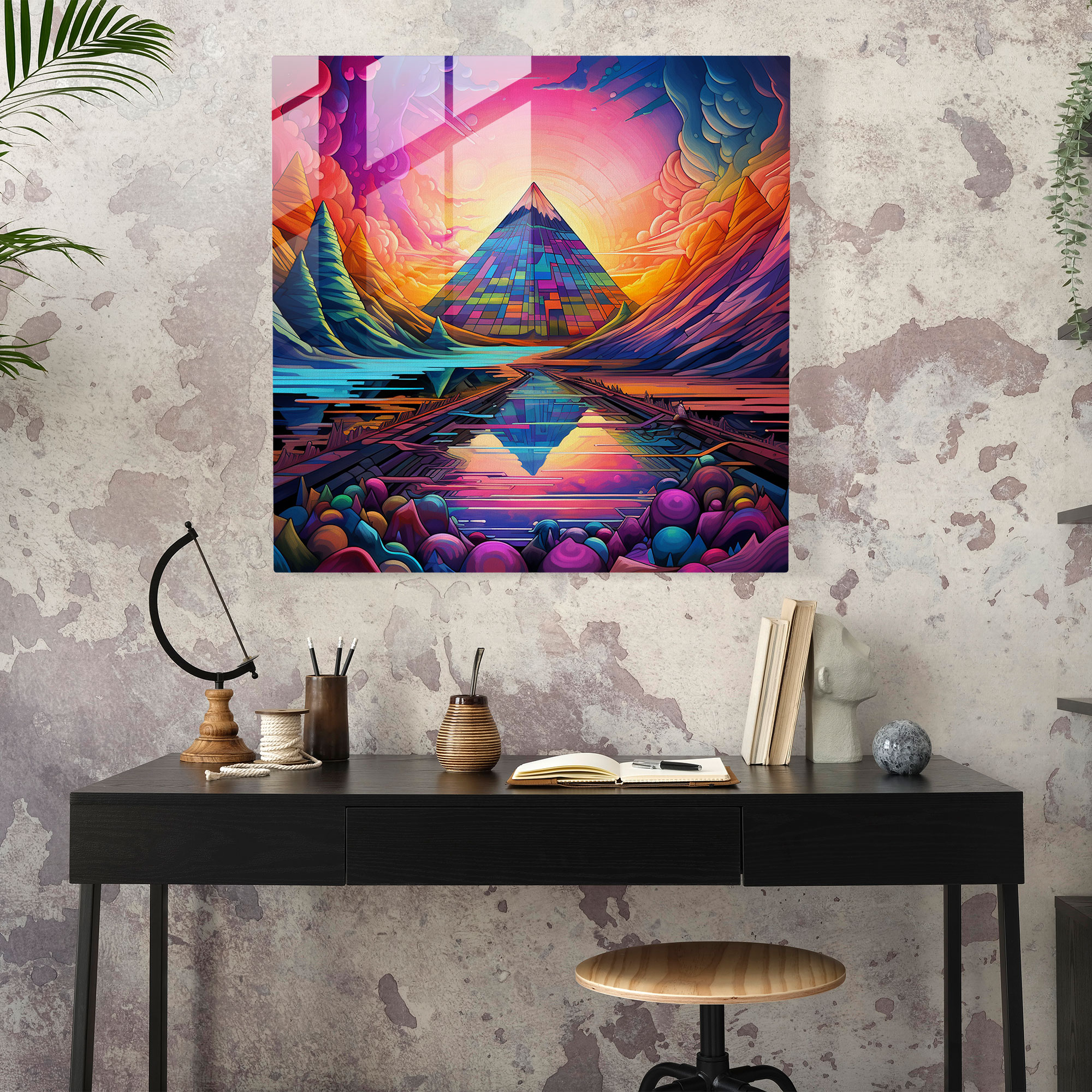 Glasbild Pink Floyd - Psychedelisches Kaleidoskop - Moderne Kunst
