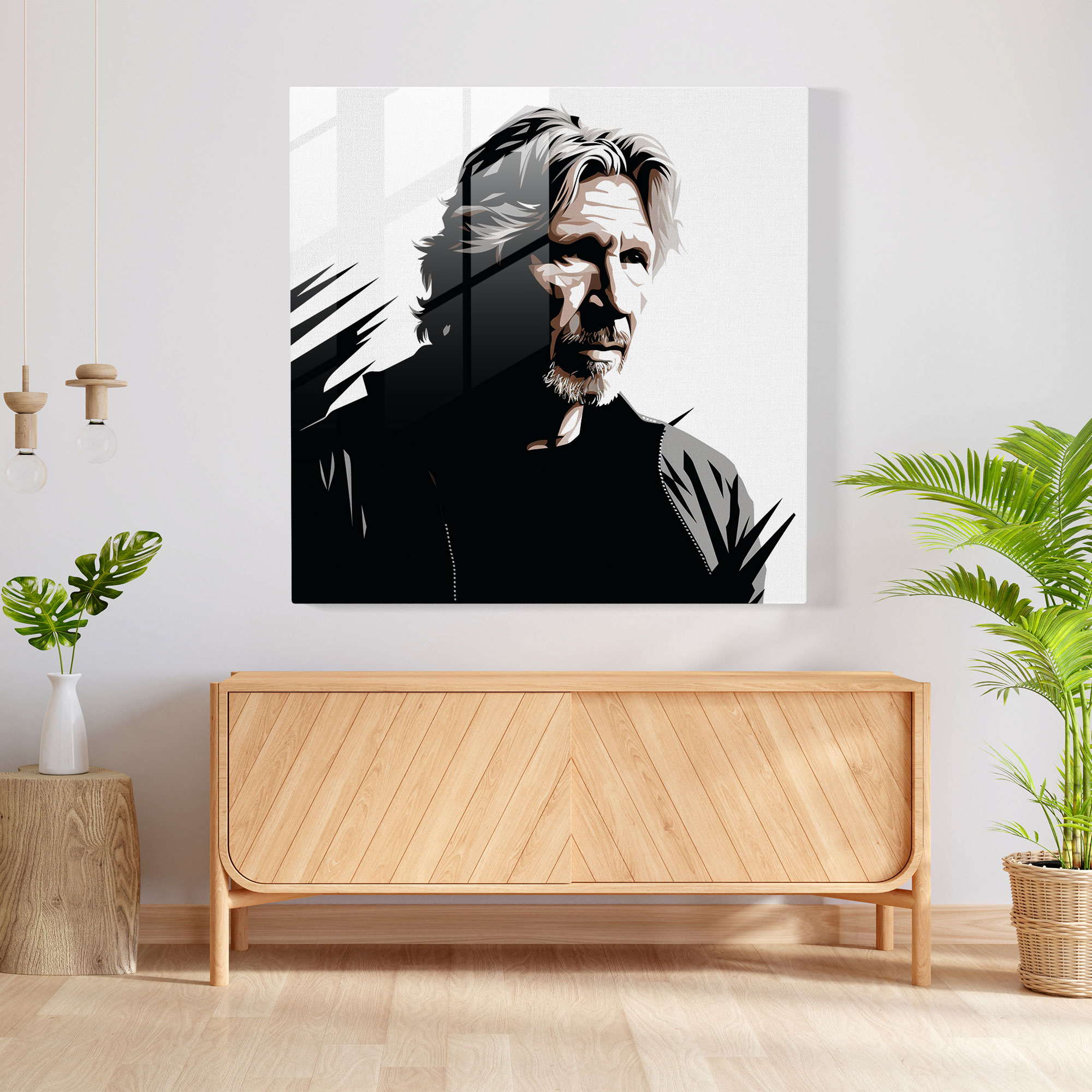Glasbild Pink Floyd - Minimalistisches Roger Waters - Moderne Kunst - Gründer