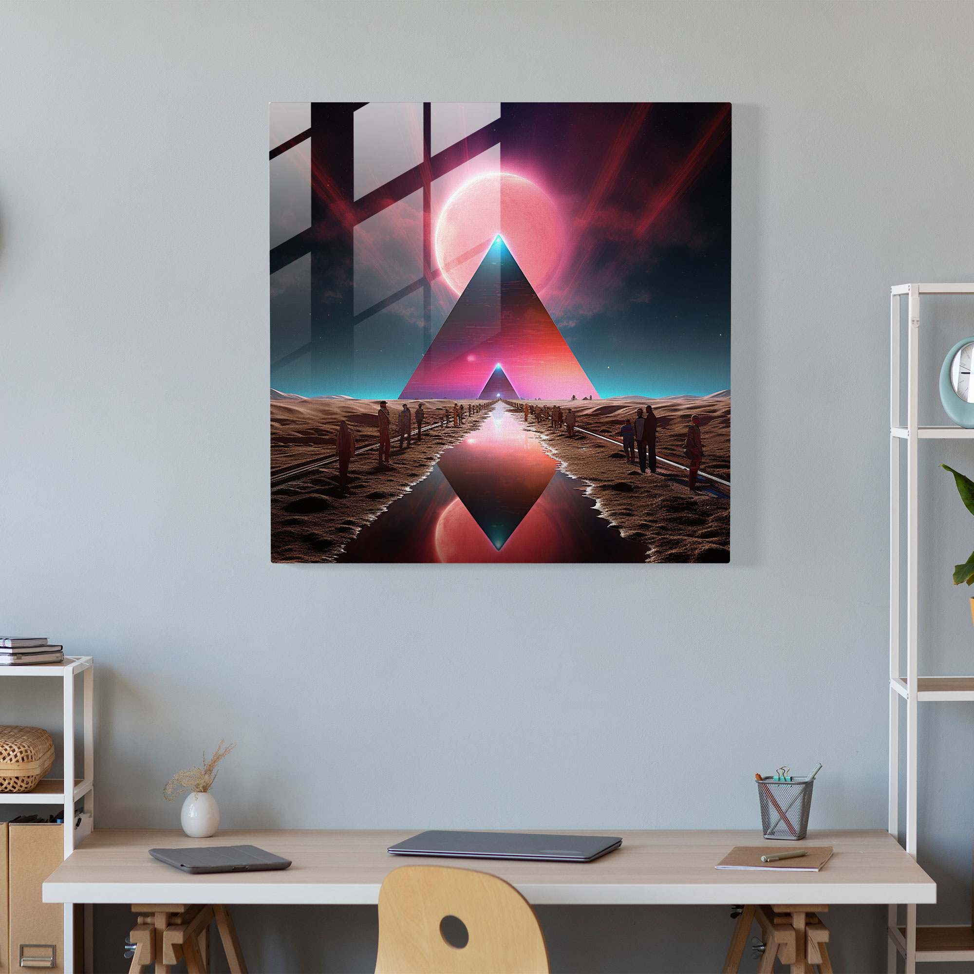 Pink Floyd Glasbild - Zukunftsweisende Albumfusion - Pink Floyd Glas Kunst Digitale Kunstwerke Moderne Kunst