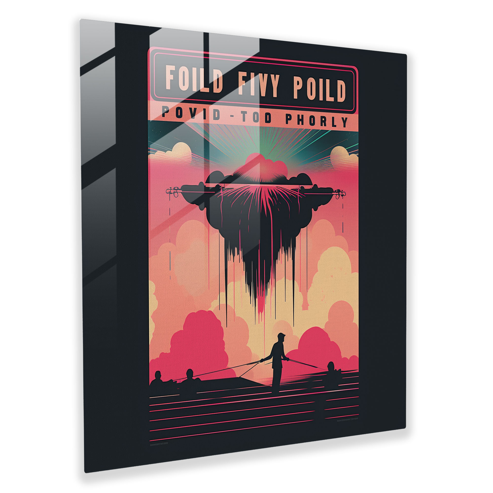Pink Floyd Glasbild - Vintage Konzertplakat - Live-Auftritte Retro.