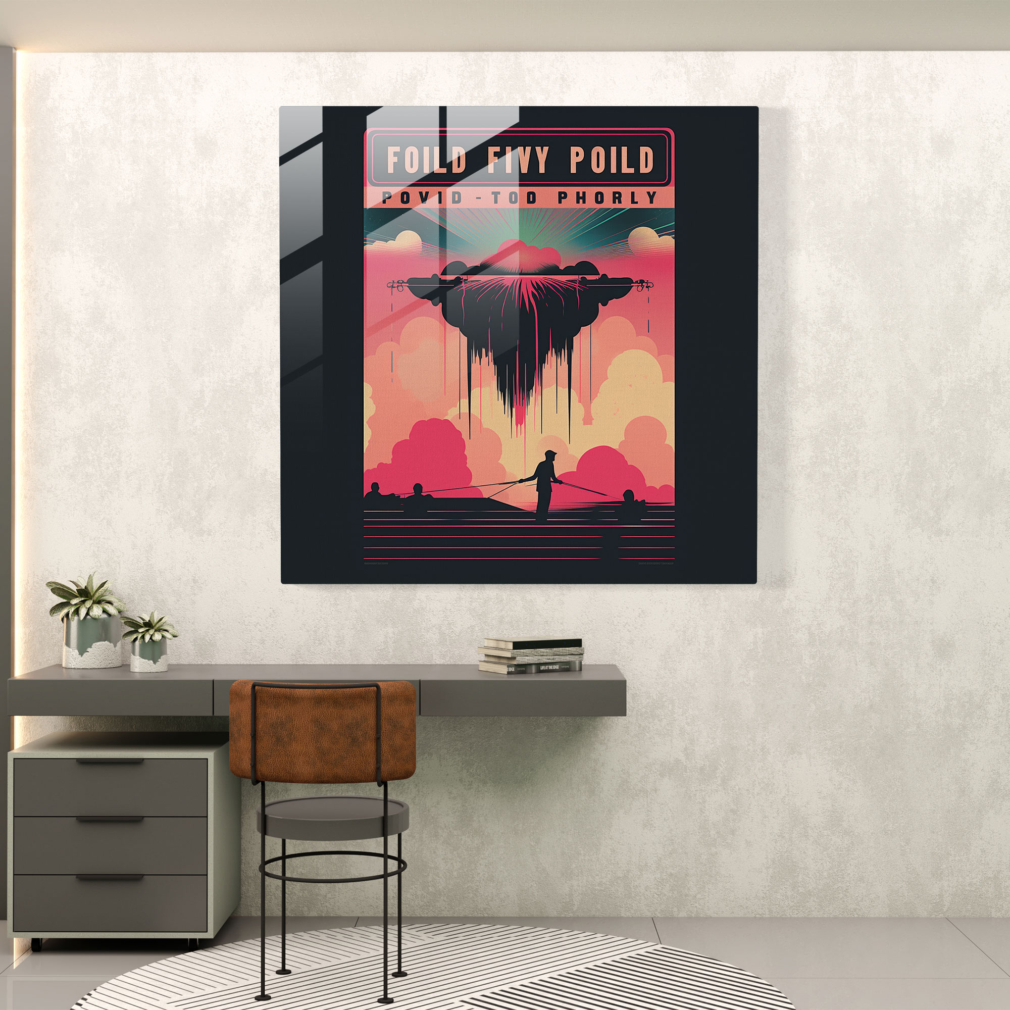 Pink Floyd Glasbild - Vintage Konzertplakat - Live-Auftritte Retro.