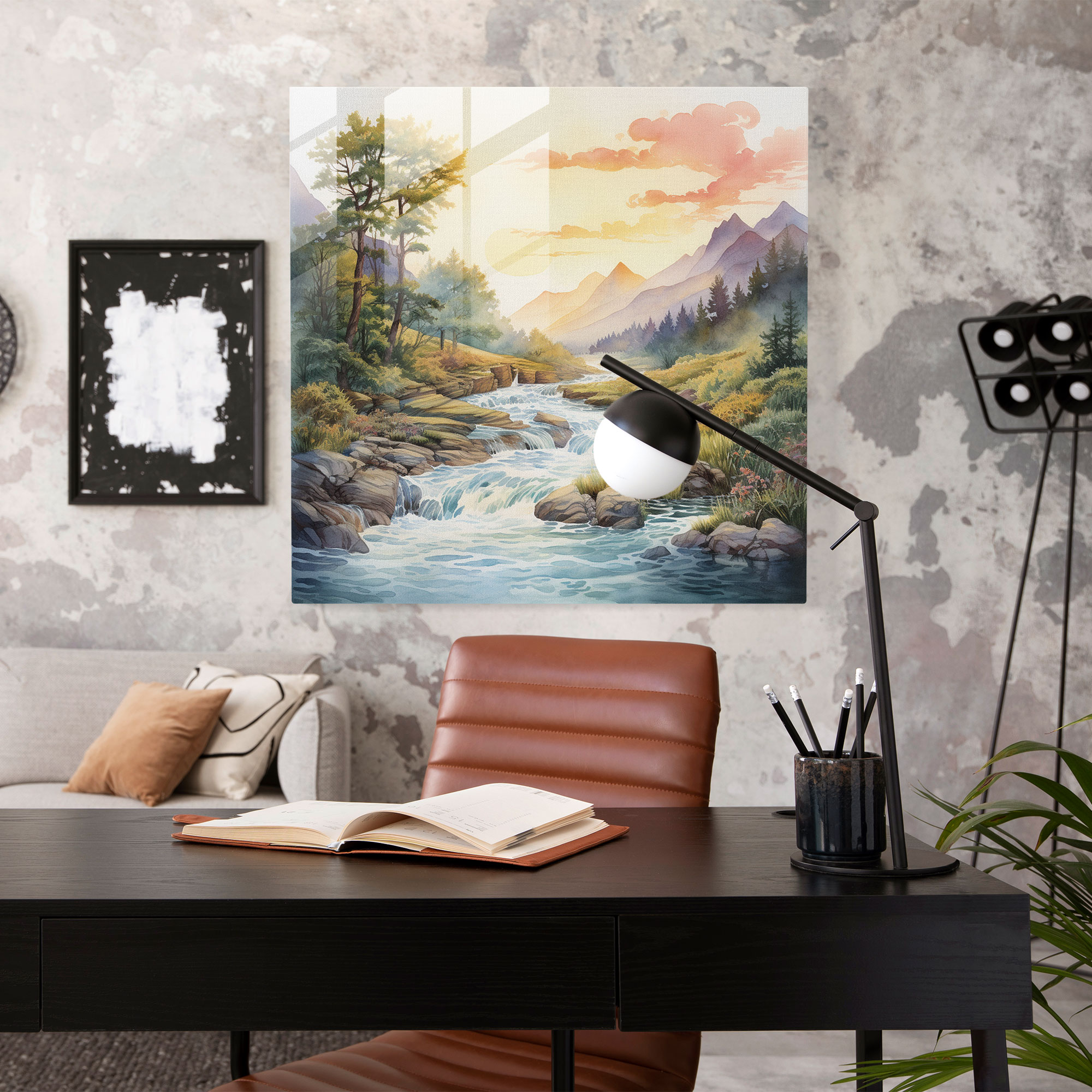 Pink Floyd Glasbild - Ruhevolle Flusslandschaft