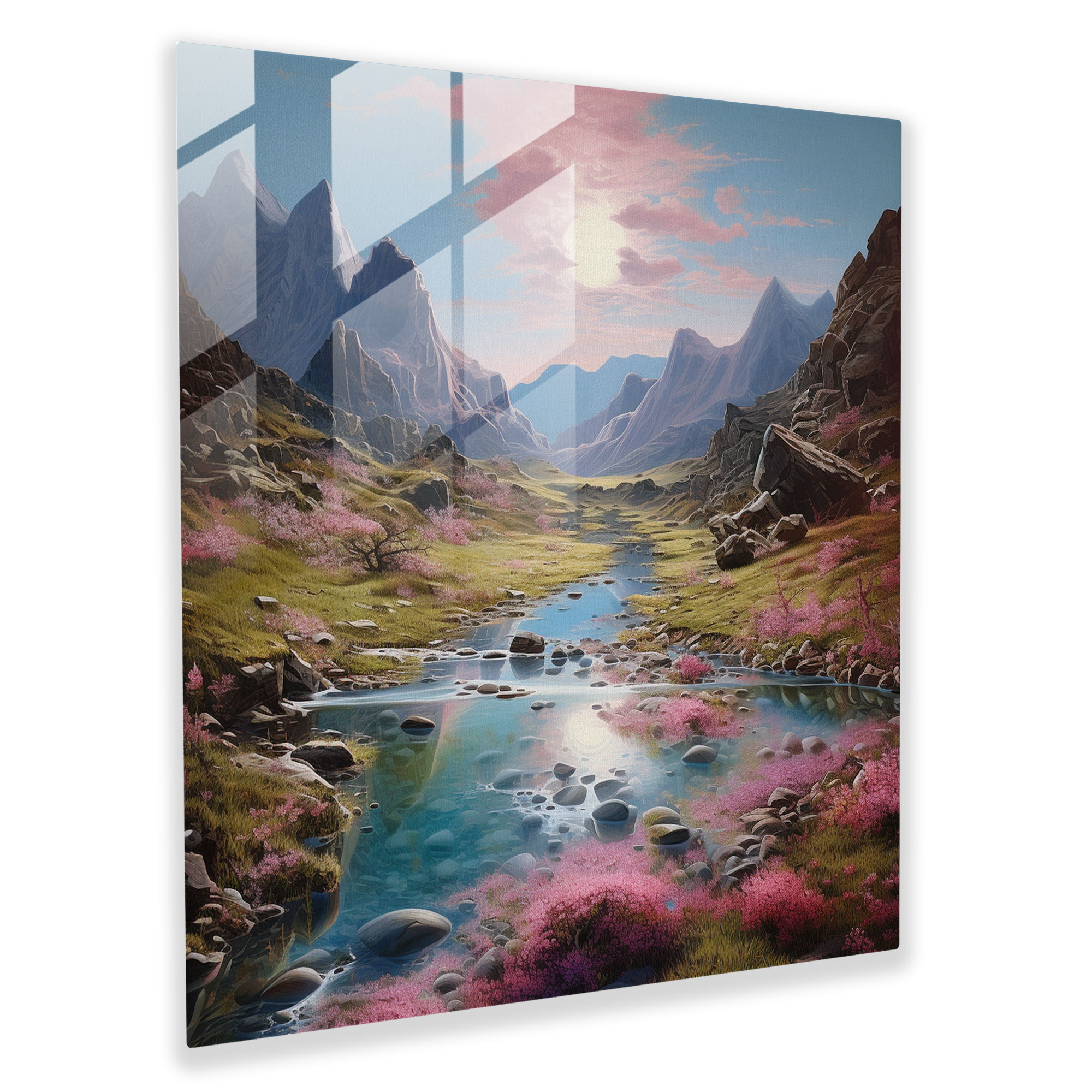 Glasbild von Pink Floyd - Echos der Landschaft - Glasbild Kunst aus Glas Pink Floyd