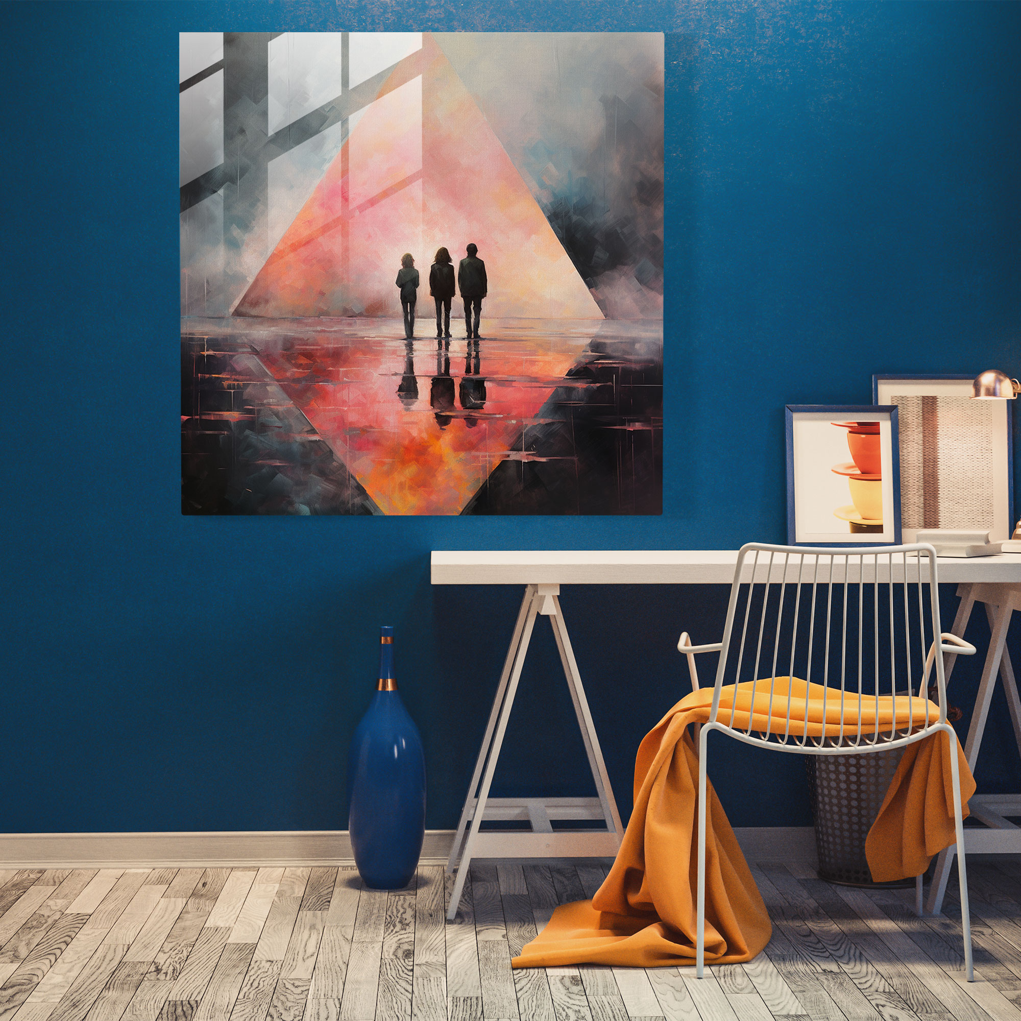 Glasbild Pink Floyd - Impressionistisches Gemälde – Pink Floyd Glas Kunst Wanddekoration Moderne Kunst.