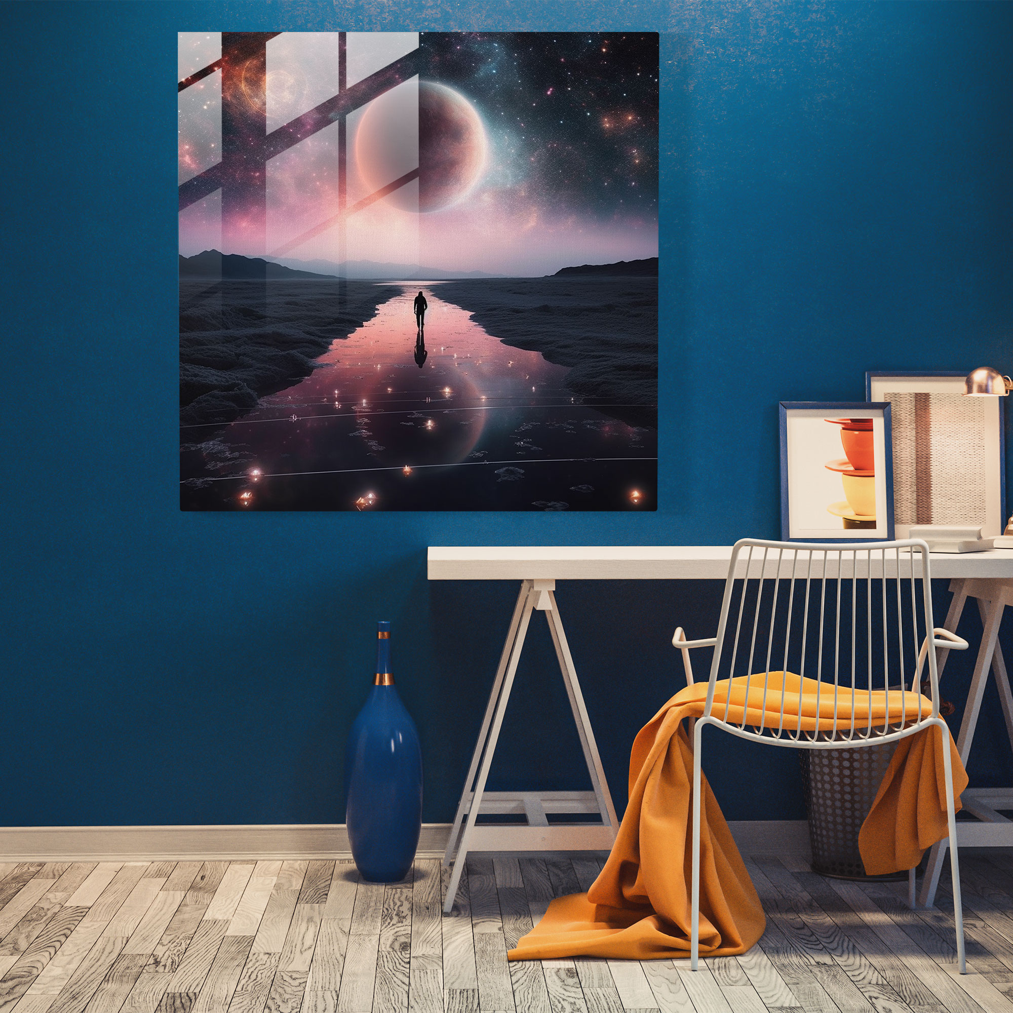 Glasbild Pink Floyd - Surreale digitale Komposition - Pink Floyd Wandkunst aus Glas Pink Floyd Dekoration für Zuhause