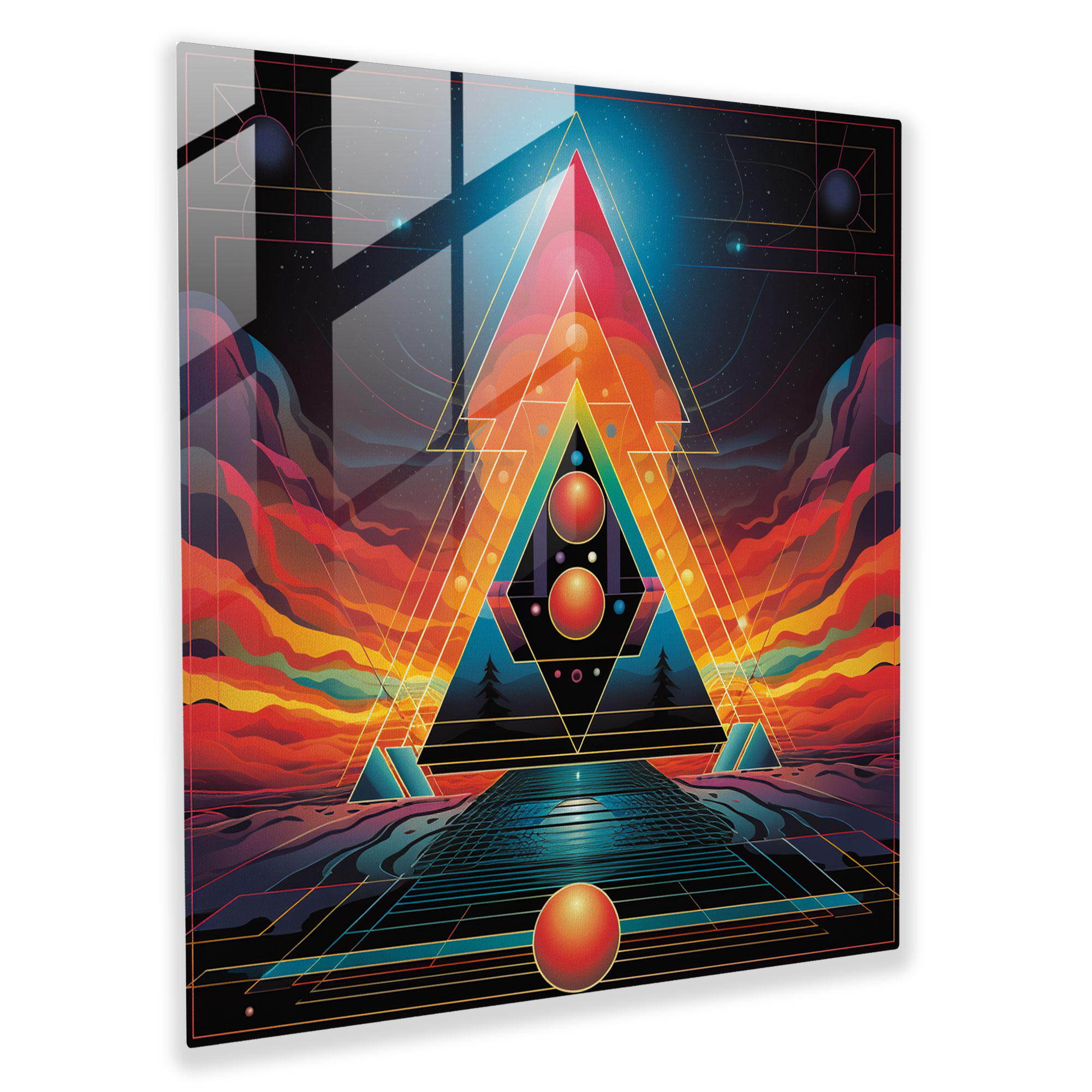 Glasbild Pink Floyd - Geometrisches Design - Glasbild Wanddekoration Pink Floyd