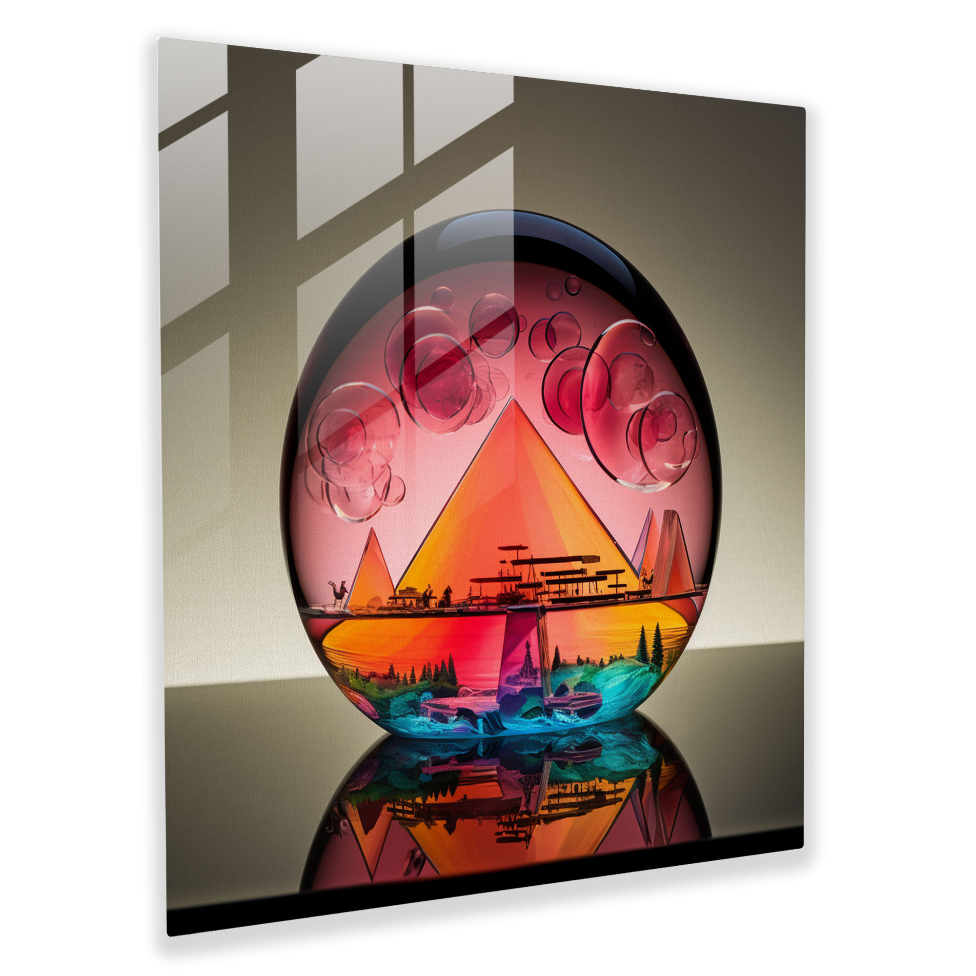 Glasbild Pink Floyd - Musikalisches Album Fusion - Pink Floyd Glas Wandkunst Album Visuals