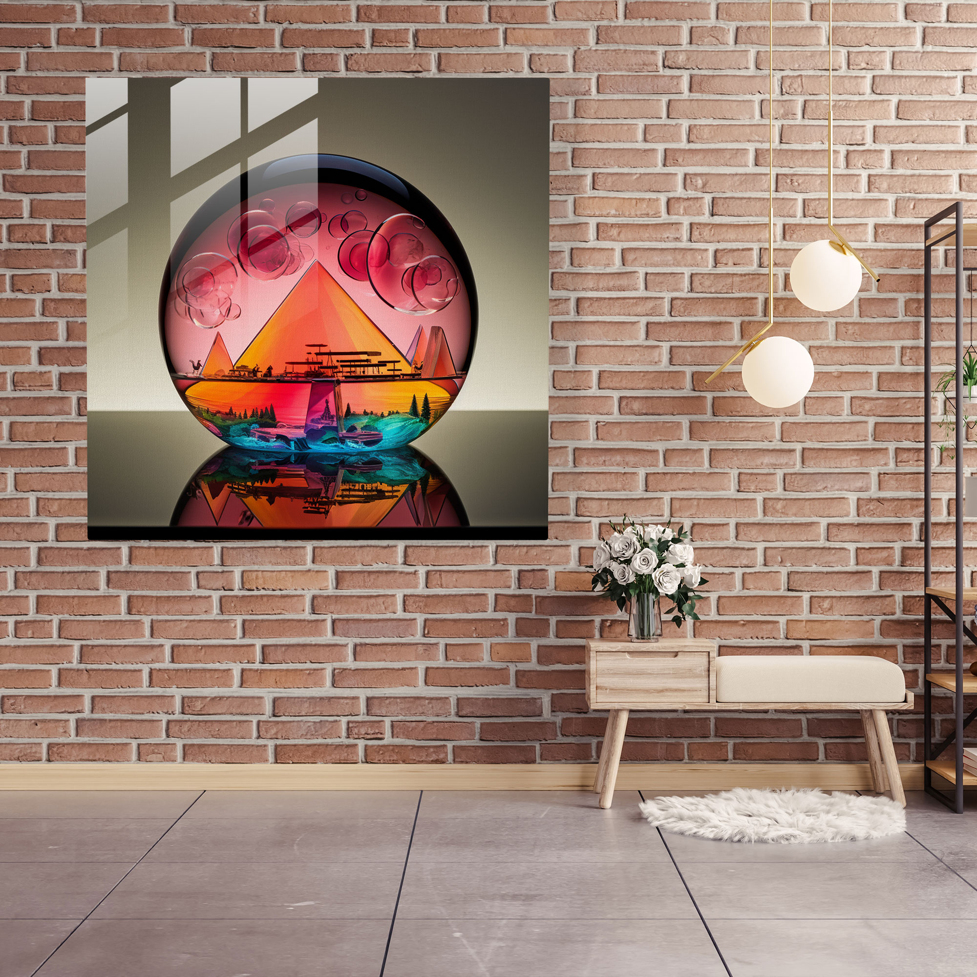Glasbild Pink Floyd - Musikalisches Album Fusion - Pink Floyd Glas Wandkunst Album Visuals